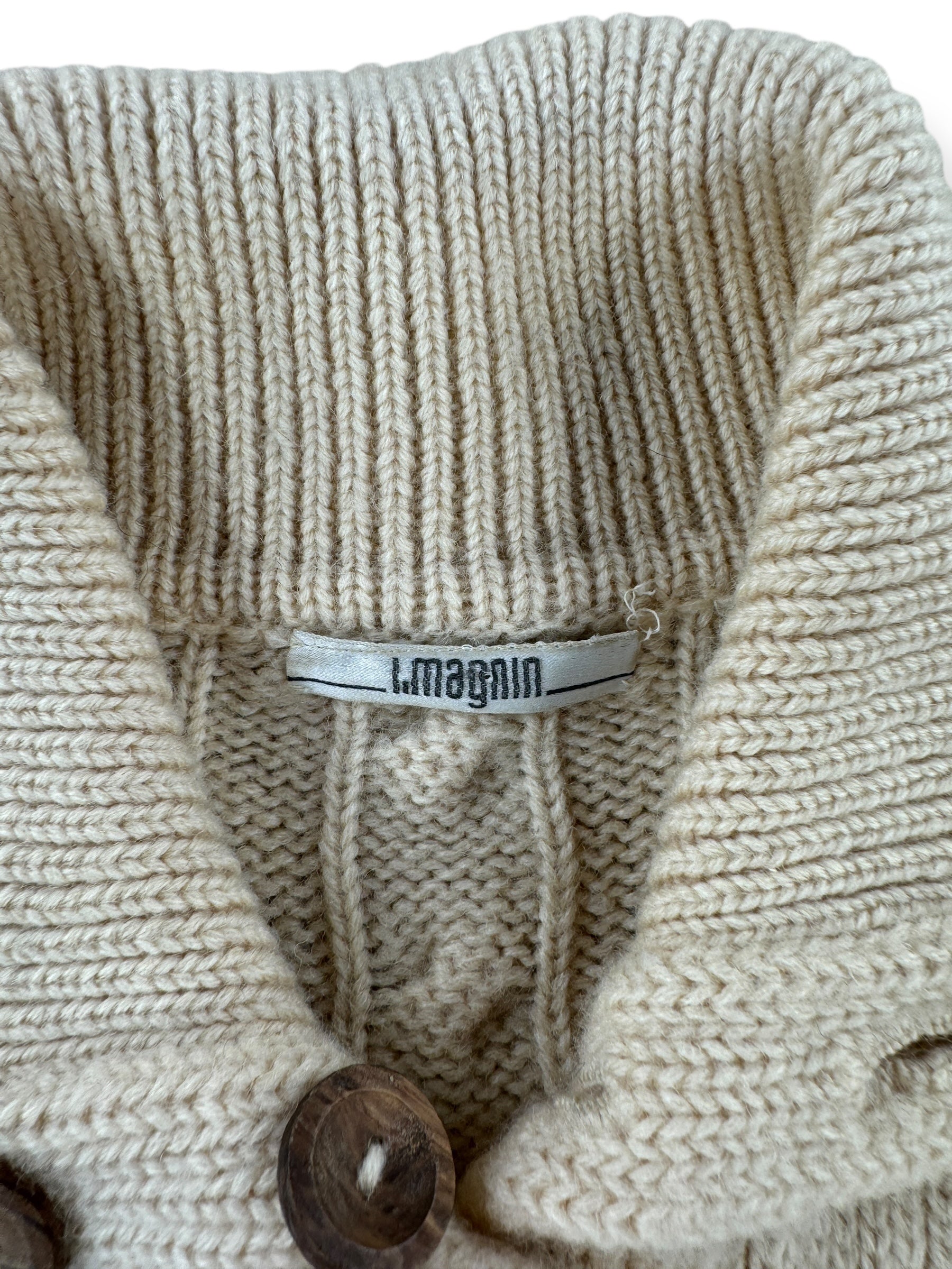 Tag on Vintage 70s I Magnin Cable Knit Cardigan SZ XS