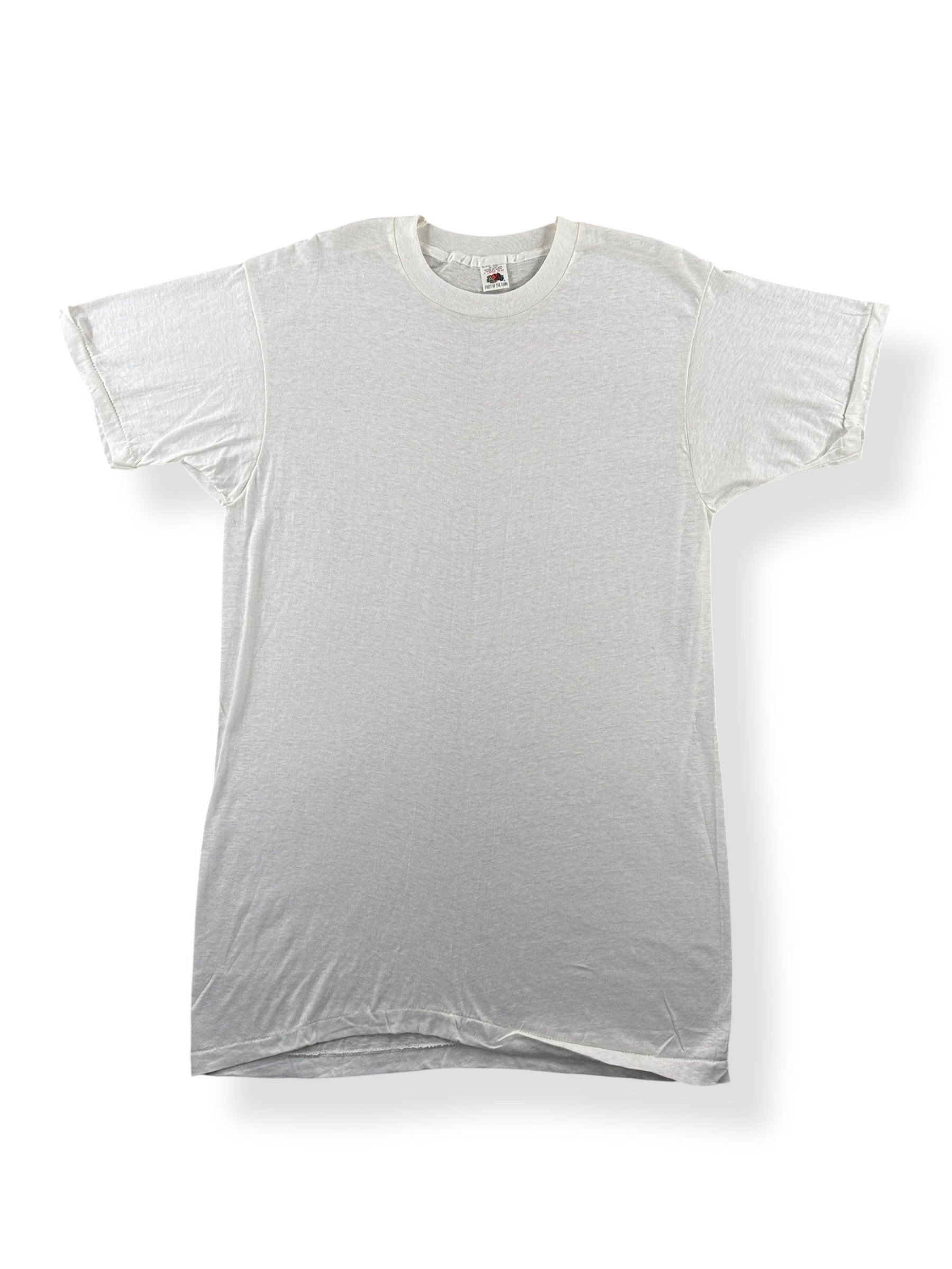 Front of Vintage FOTL Blank White Tee SZ XL (Fits M)