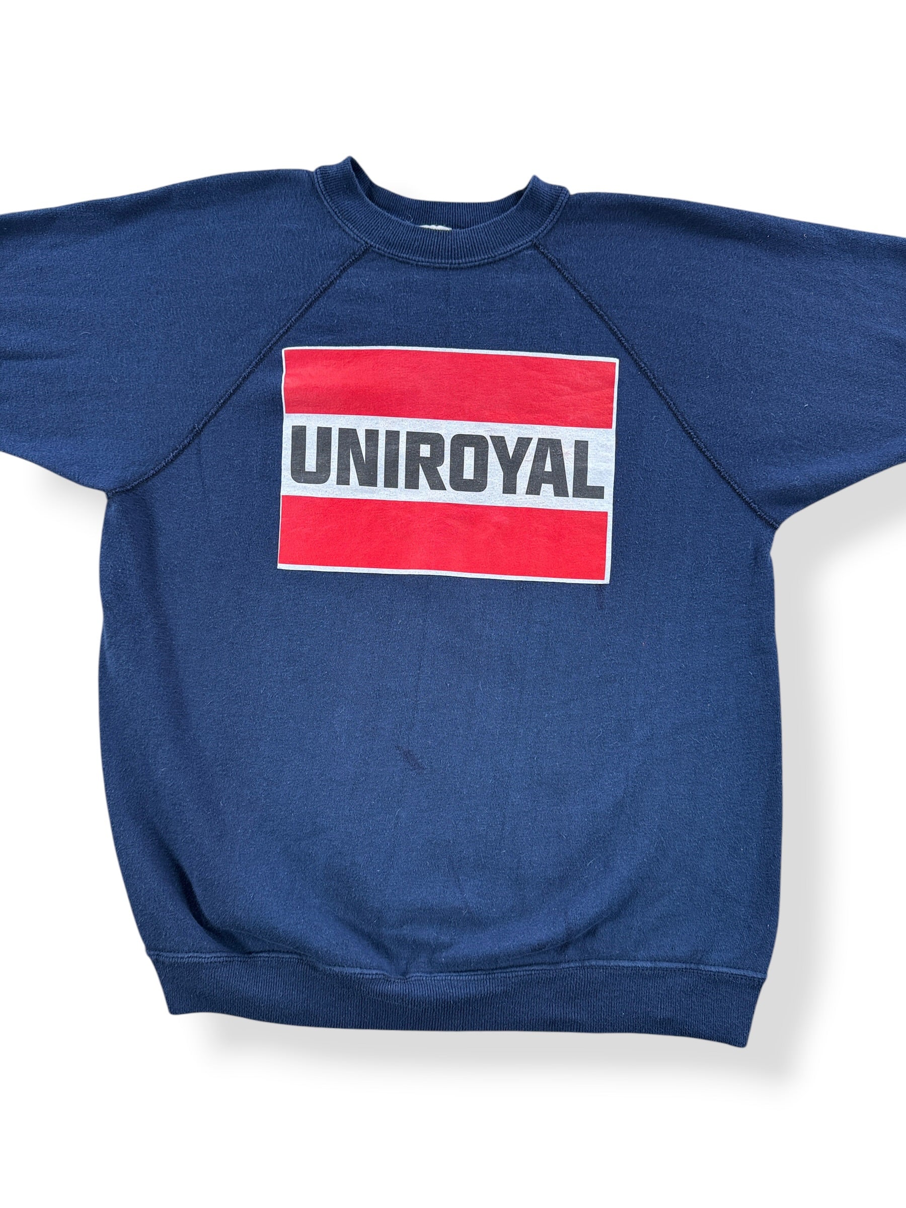 Front Close Up of Vintage Uniroyal Short Sleeve Crewneck SZ L (Fits S)