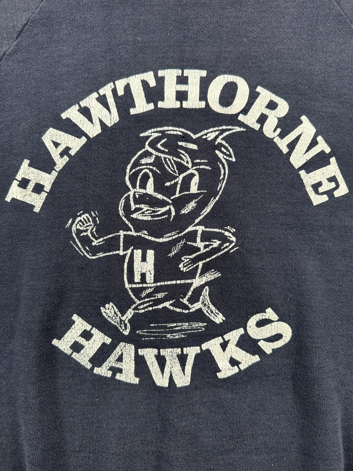 Graphic of Vintage Hawthorne Hawks Crewneck SZ L