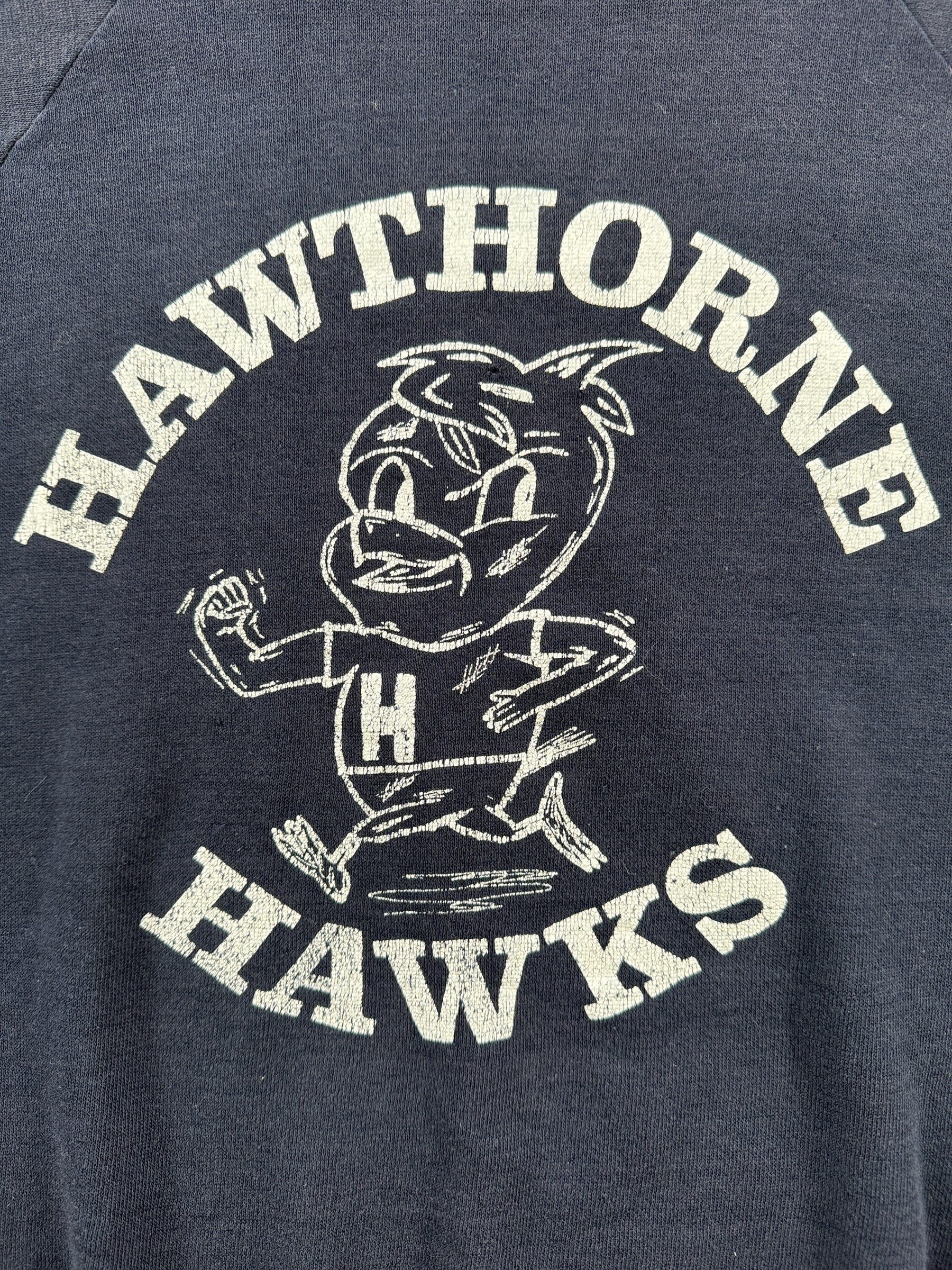 Graphic of Vintage Hawthorne Hawks Crewneck SZ L