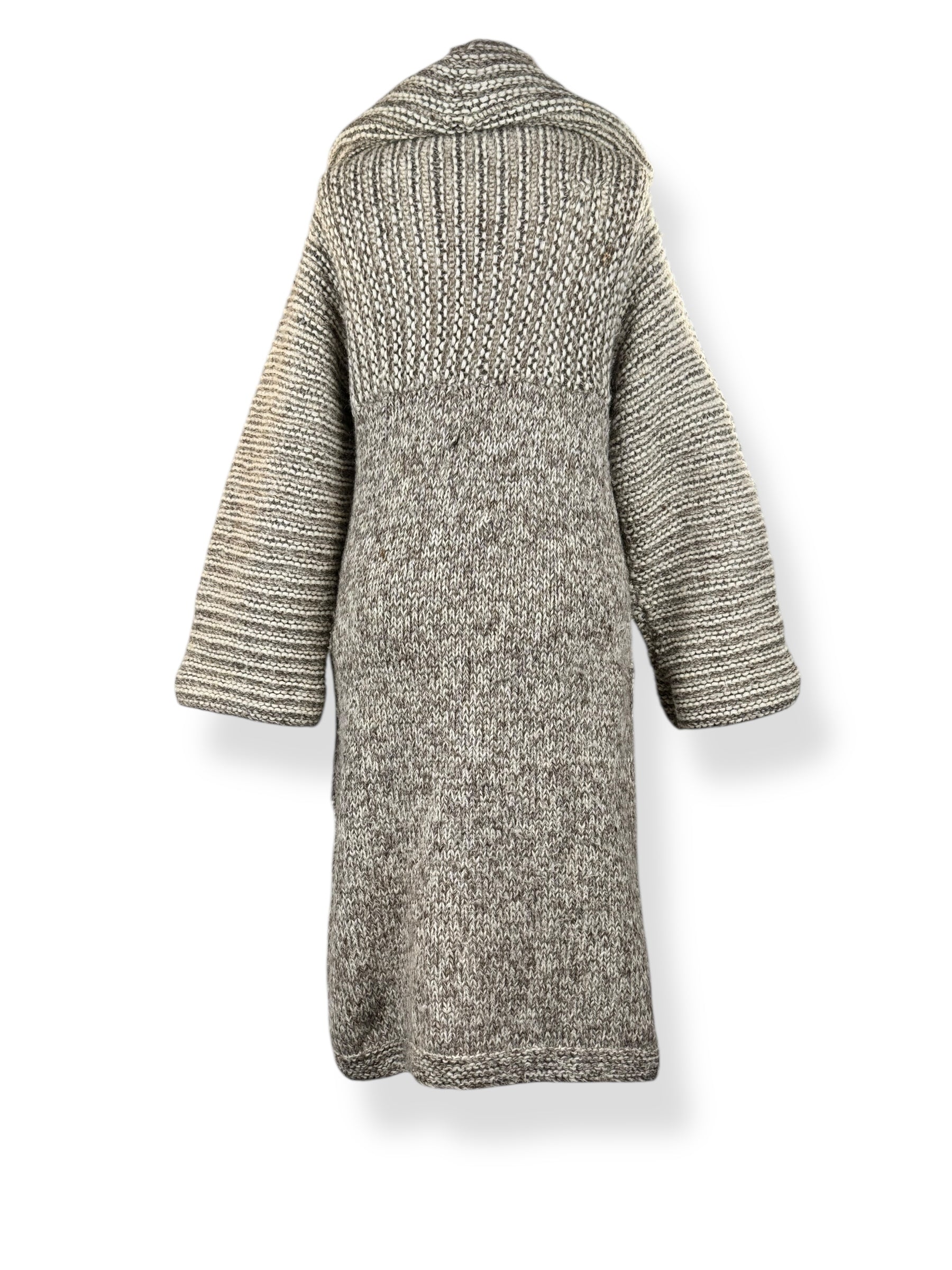 Back view of 1970s Jr Gallery Wool Long Cardigan M