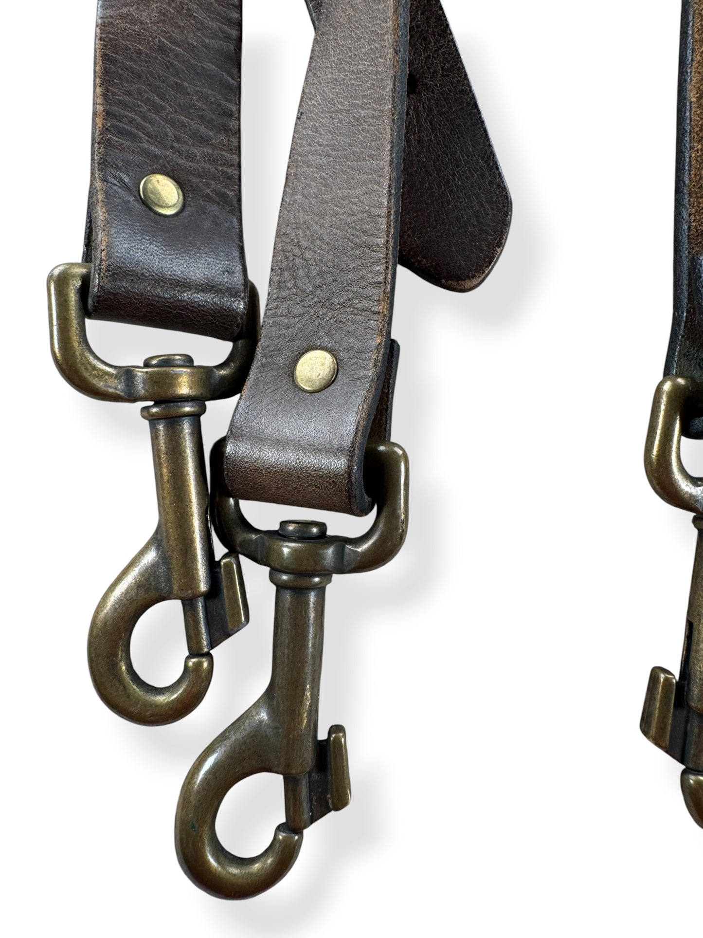 Clasp View of Vintage Filson Bridle Leather Shoulder Straps