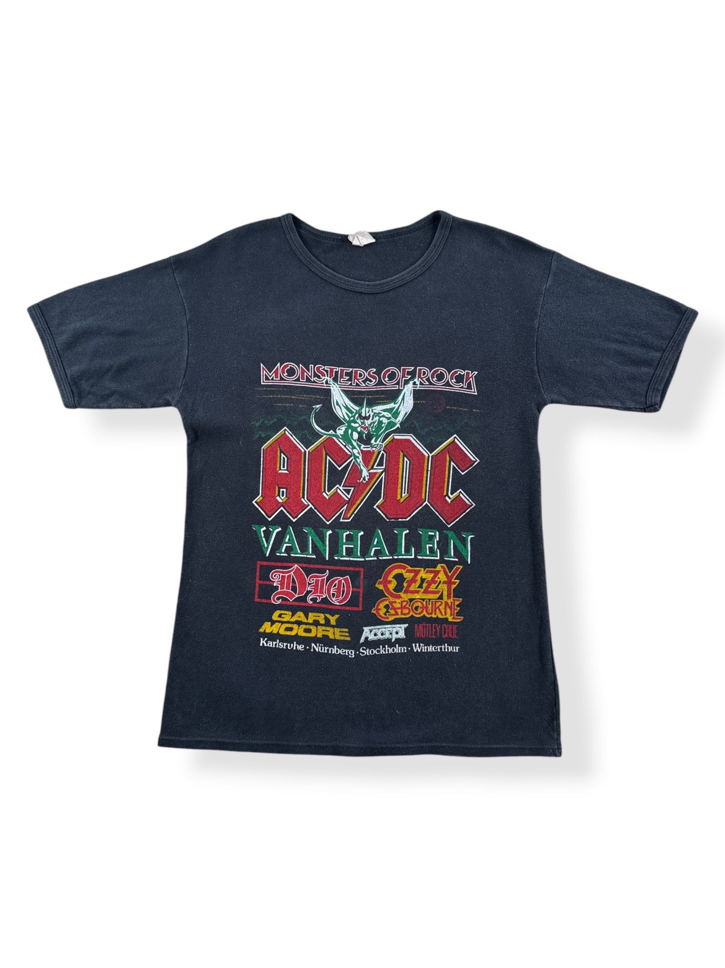 Front of Vintage 1984 Monsters of Rock Euro Tour Tee SZ L (Fits S)