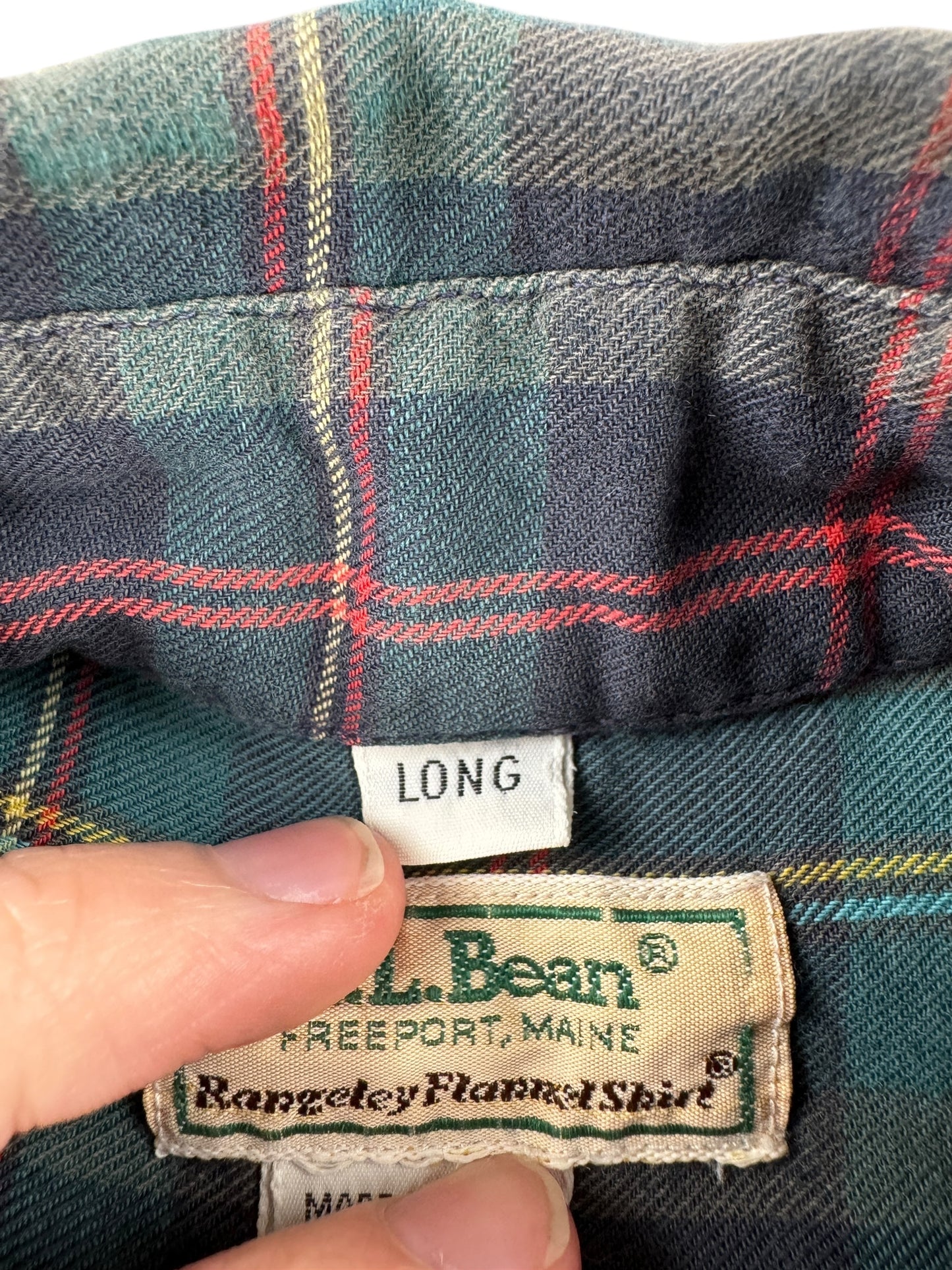 Tag on Vintage LL Bean Rangeley Flannel SZ M Long