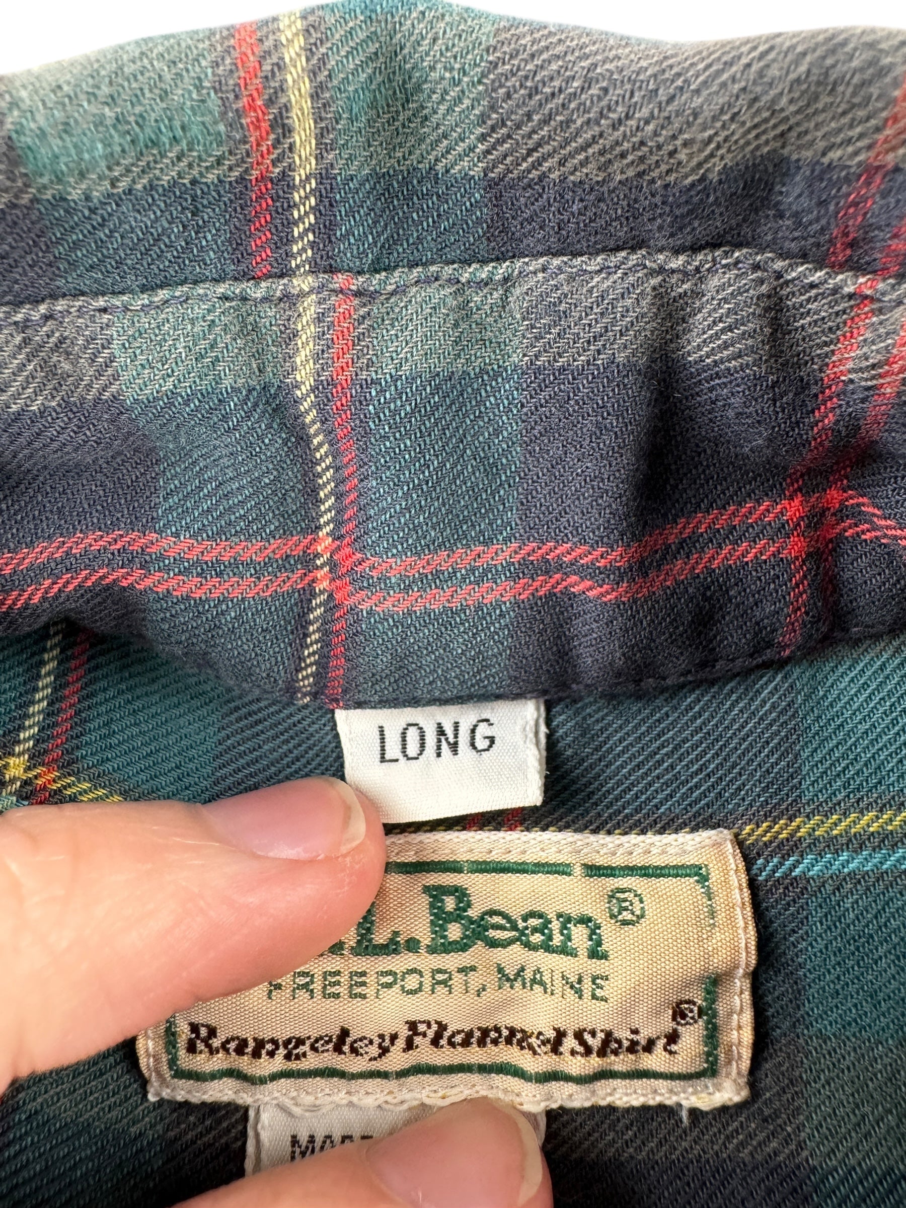 Tag on Vintage LL Bean Rangeley Flannel SZ M Long
