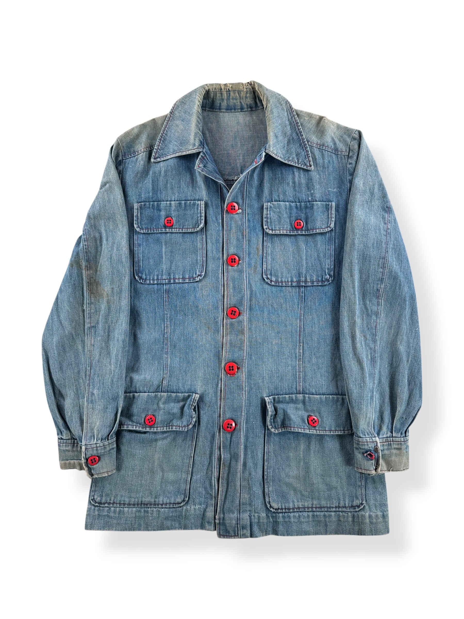 Front of Vintage Weird Denim Chore Coat SZ L