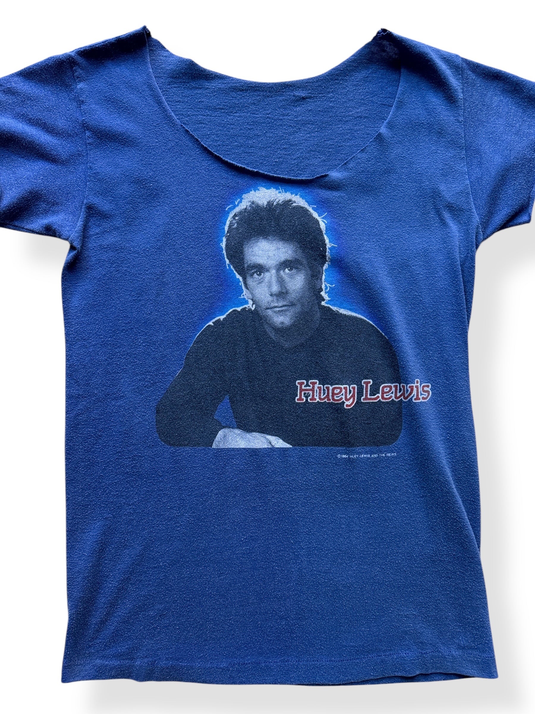 Front Close Up of 1984 Huey Lewis Tee SZ XS