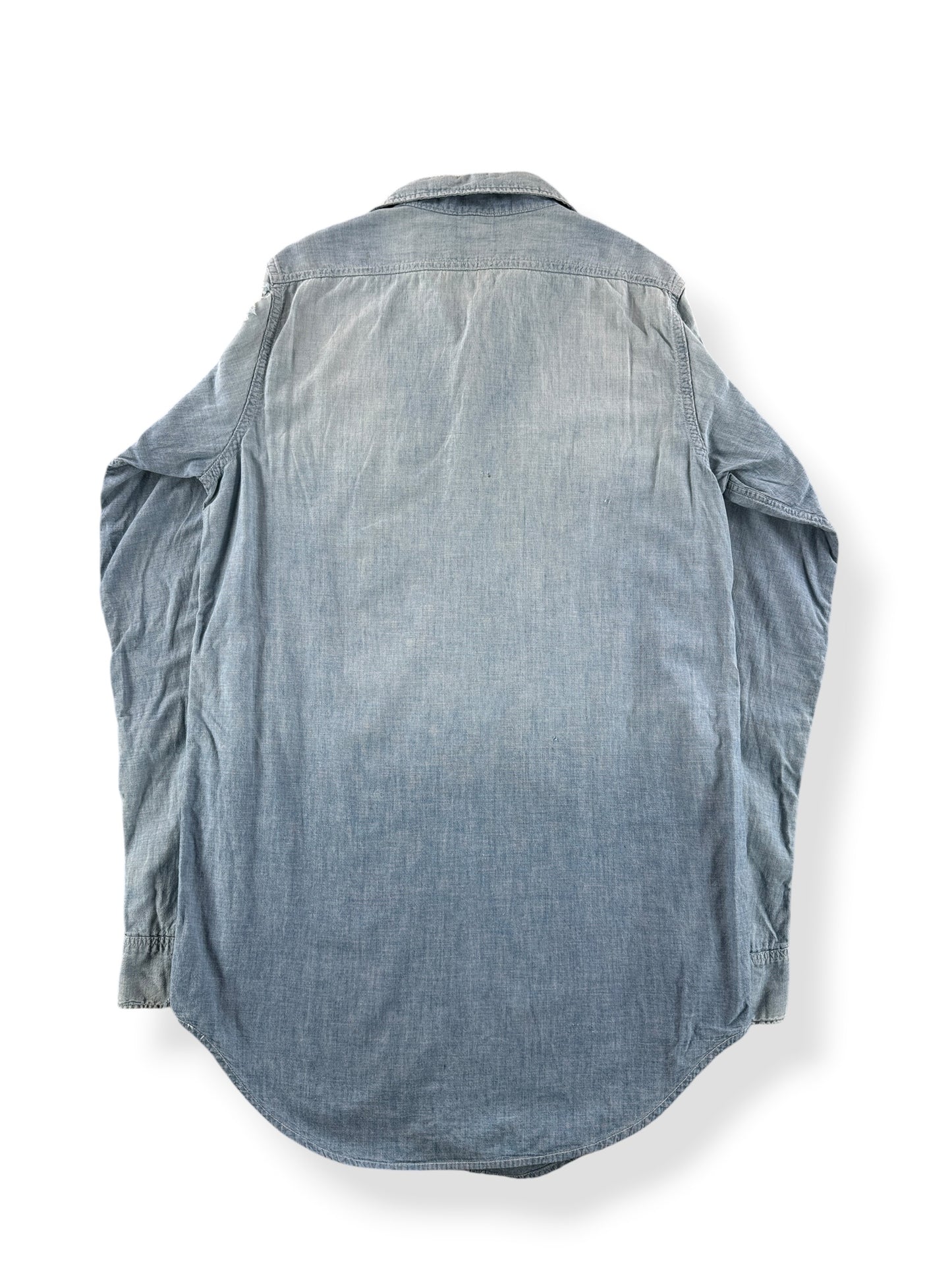 Back of Vintage Big Buck Chambray Work Shirt SZ M