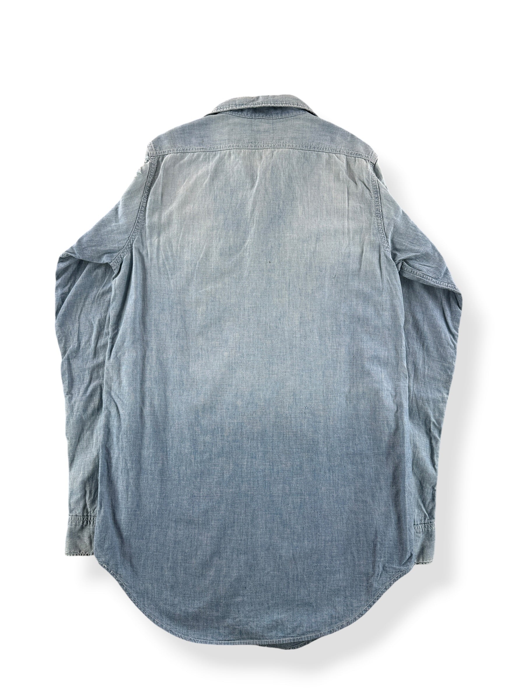 Back of Vintage Big Buck Chambray Work Shirt SZ M