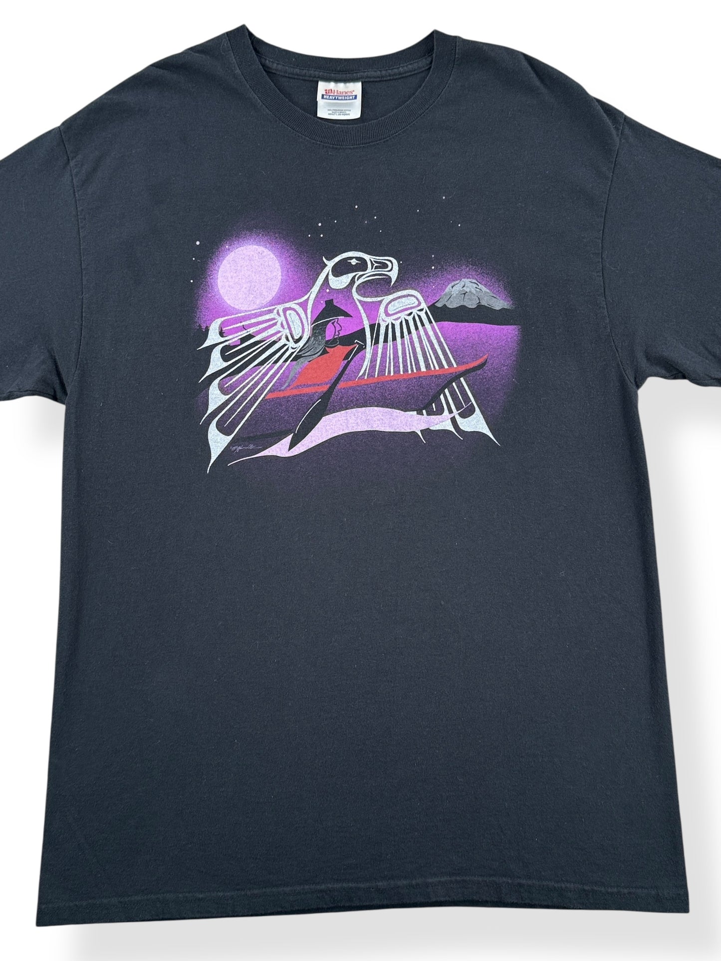 Front Close Up of Vintage Salish Art Tee SZ M