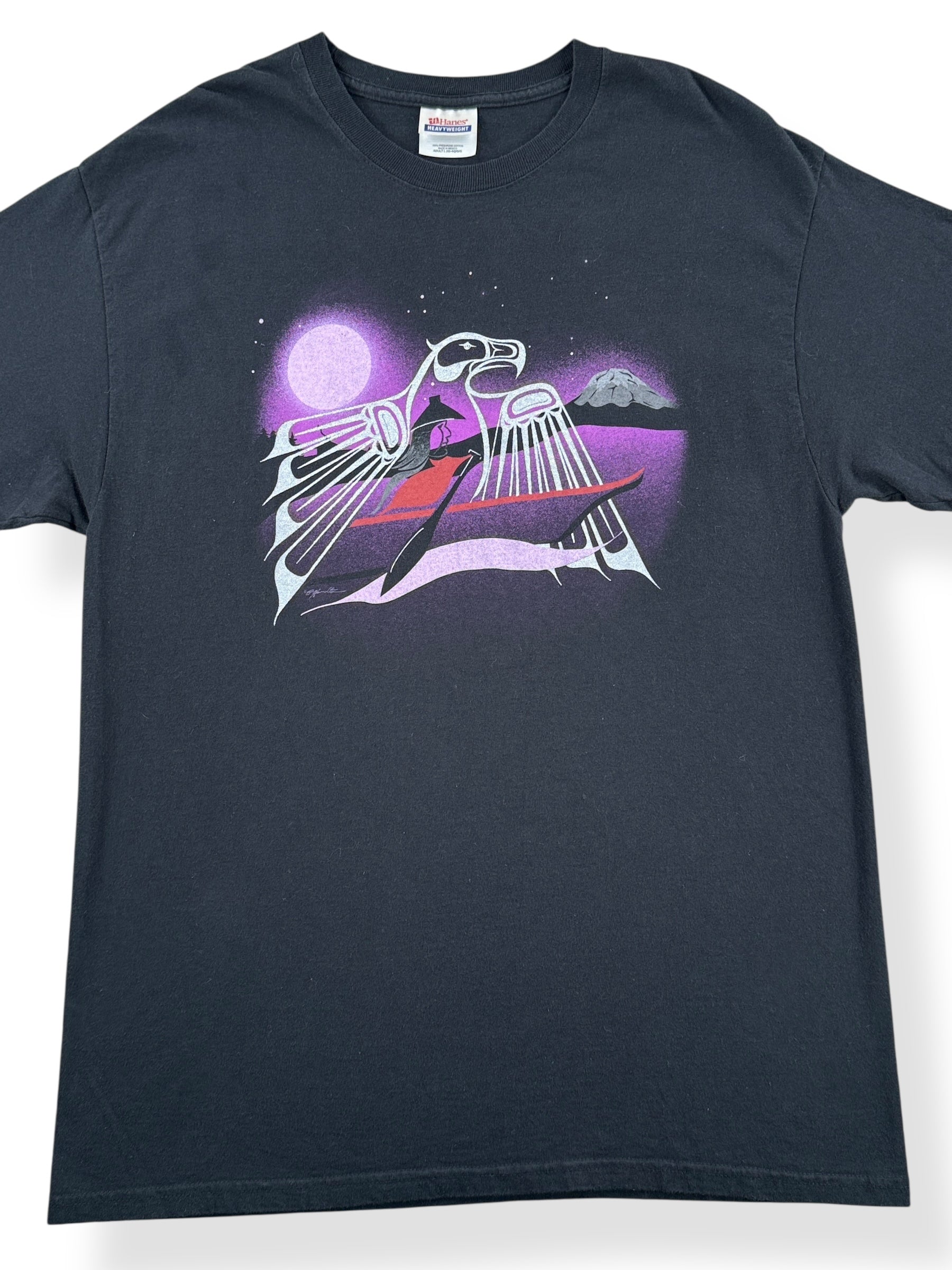 Front Close Up of Vintage Salish Art Tee SZ M