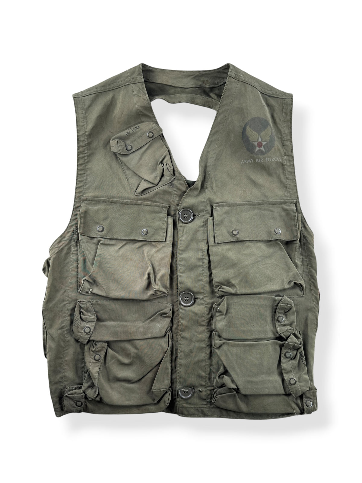 Front of Vintage WWII US Army Air Forces Flight Survival Vest SZ S