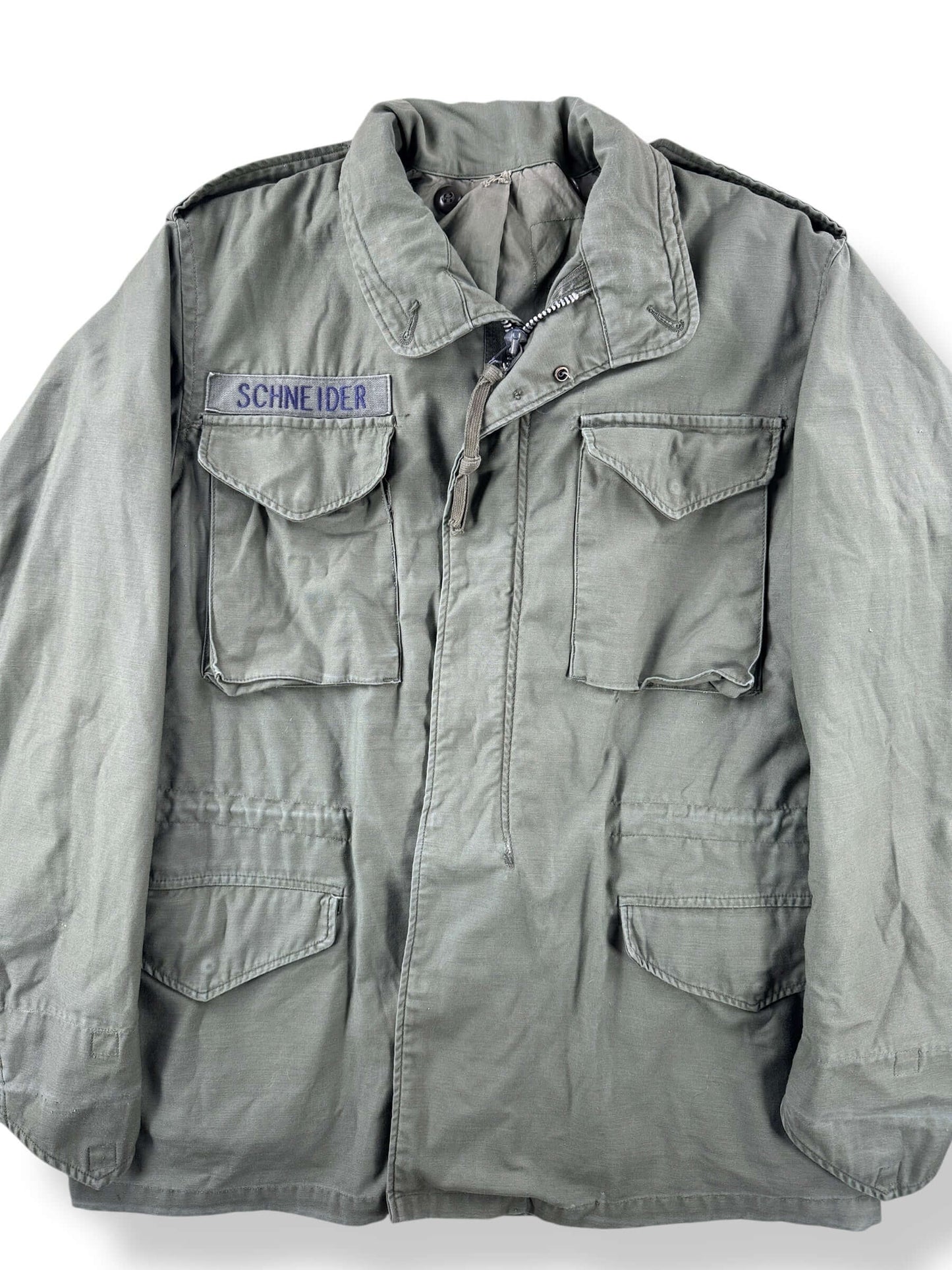 Front Close Up of Vintage M-65 Field Jacket SZ L