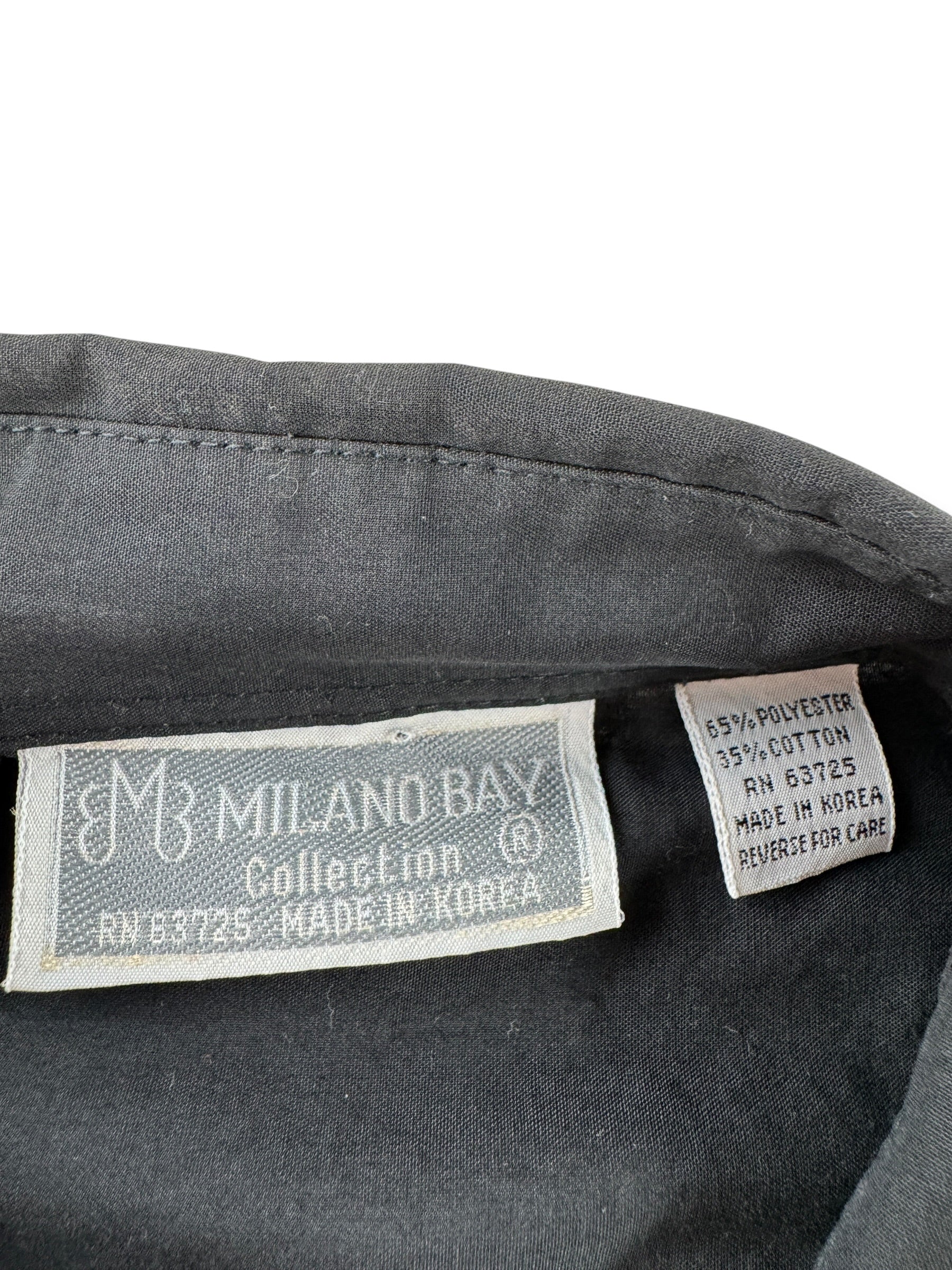 Tag on Vintage Milano Bay Eagles Black Pearlsnap SZ 15