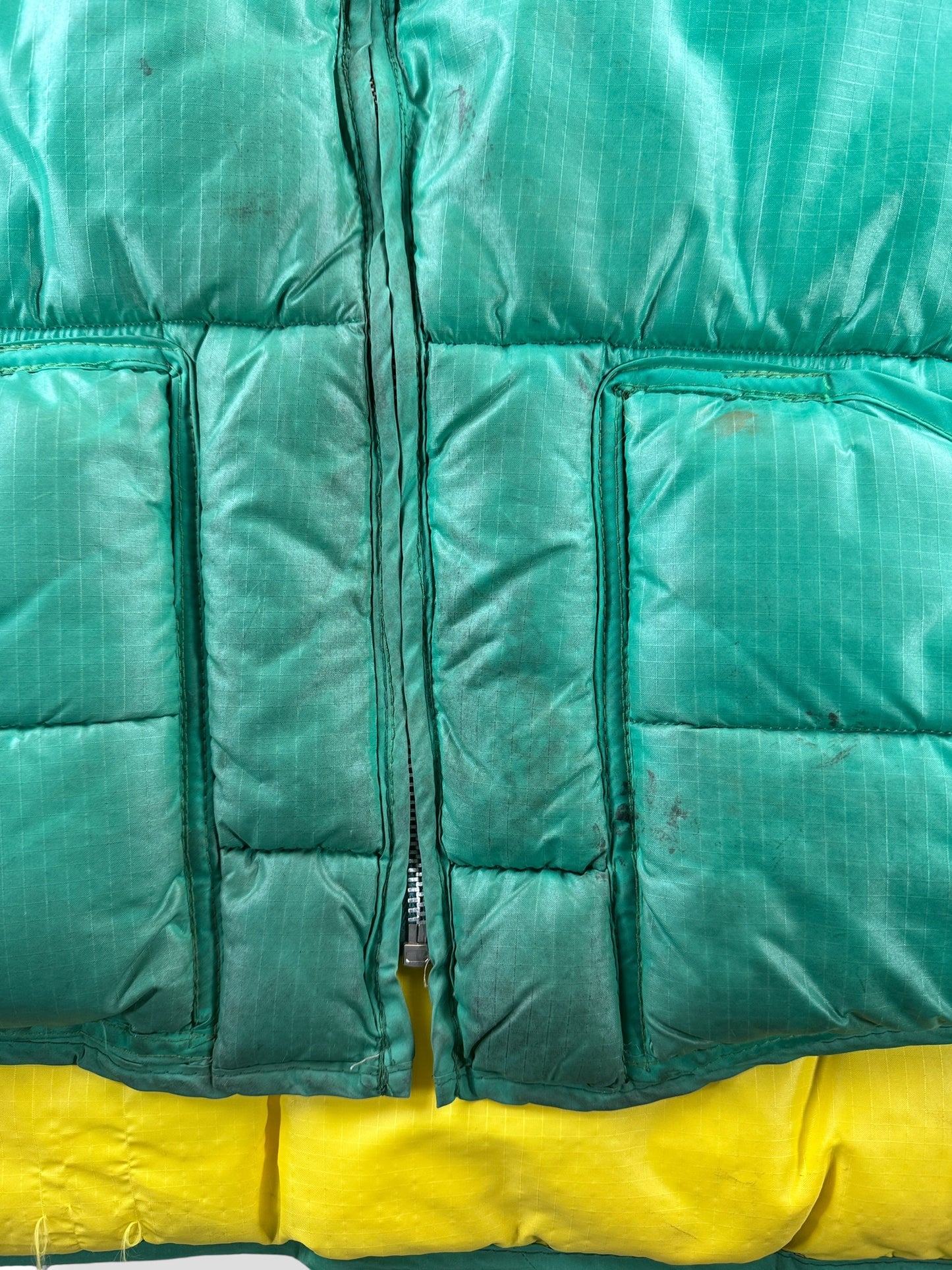 Wear on Vintage Reversible Green Puffer Vest SZ L