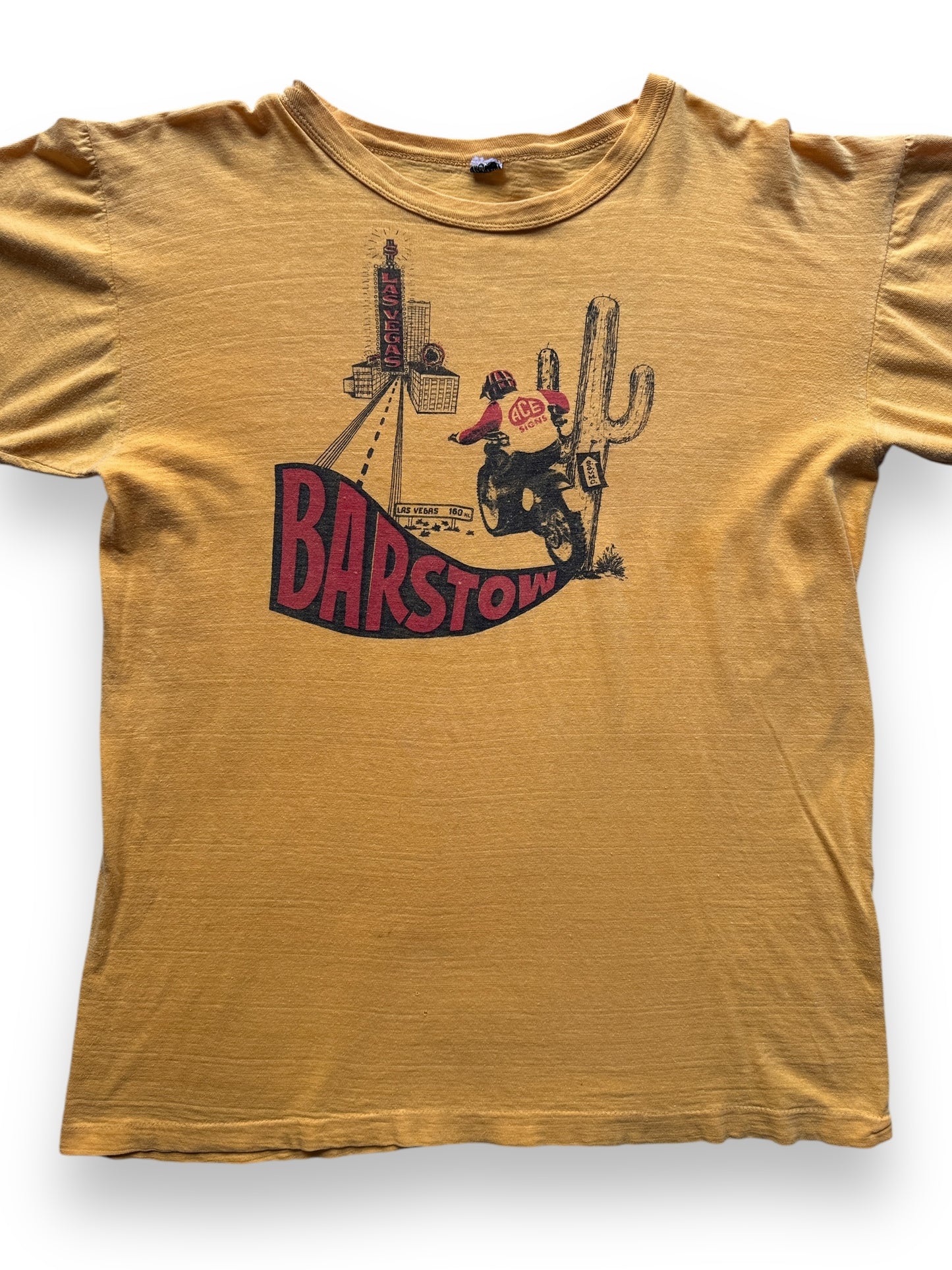 front close up of Vintage 70s Barstow Motorcross Tee SZ L