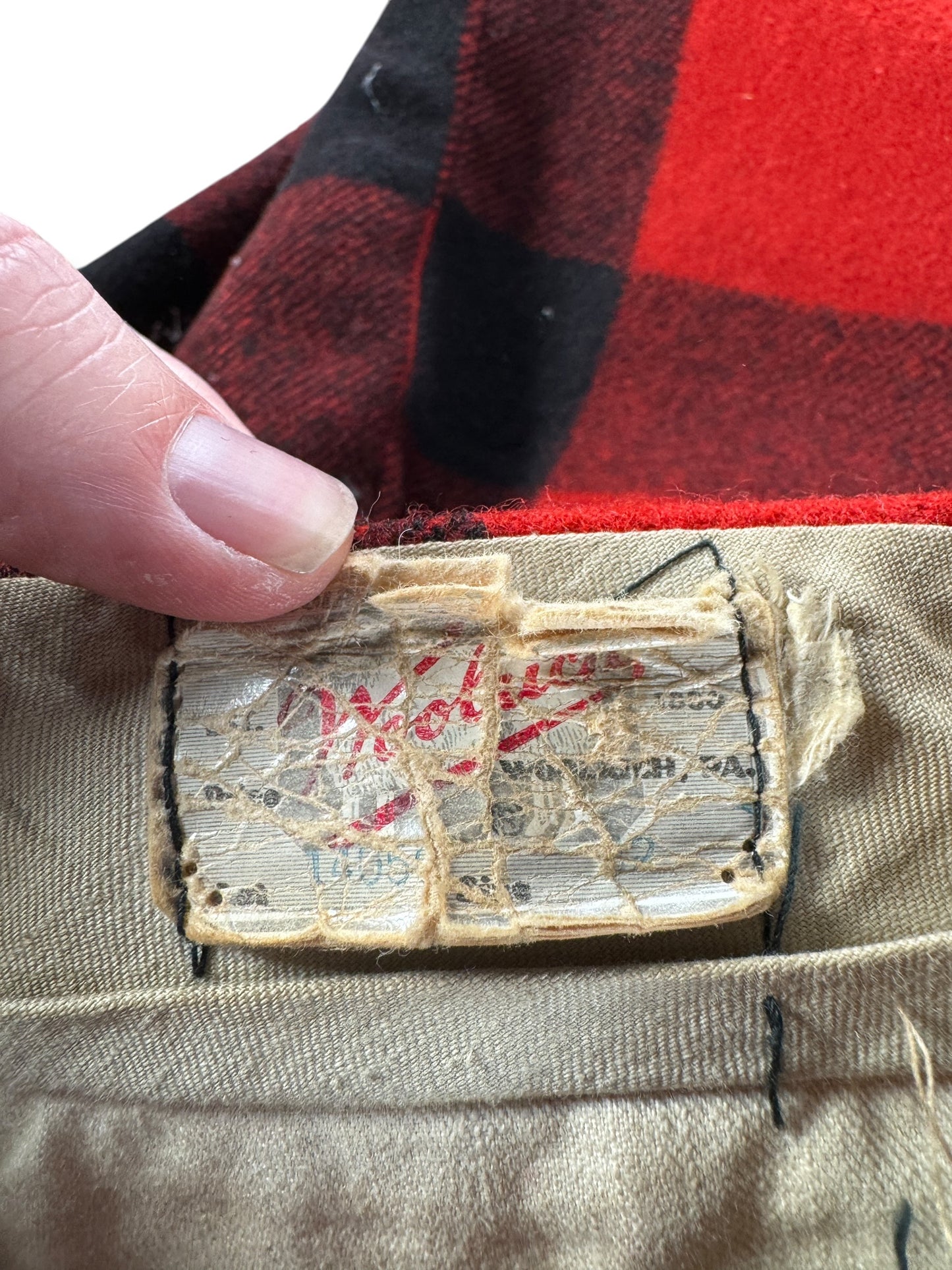 Label on Vintage 40s/50s Woolrich 2 Piece Hunting Set