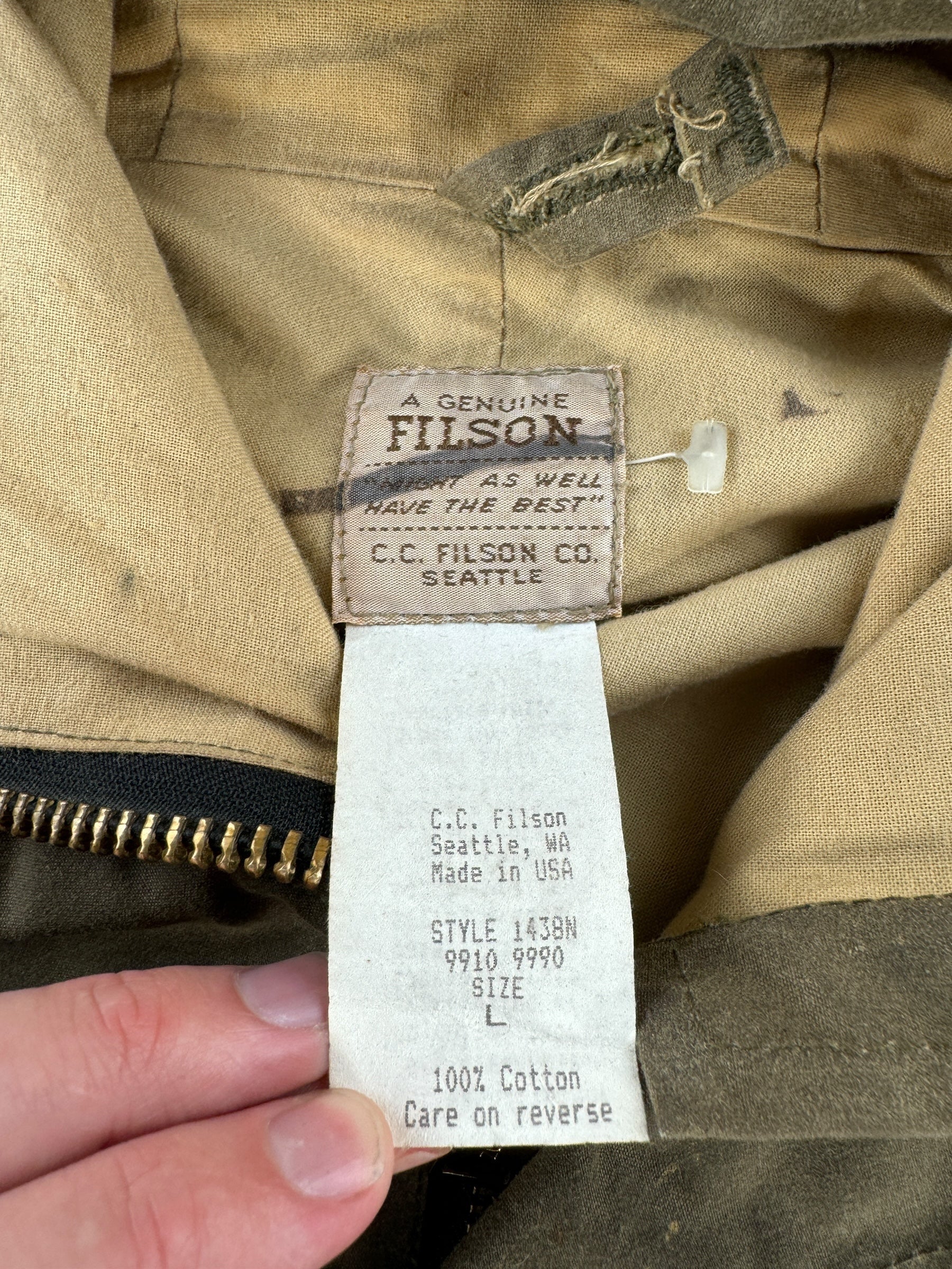 Tag on Vintage Filson All Season Rain Coat SZ L