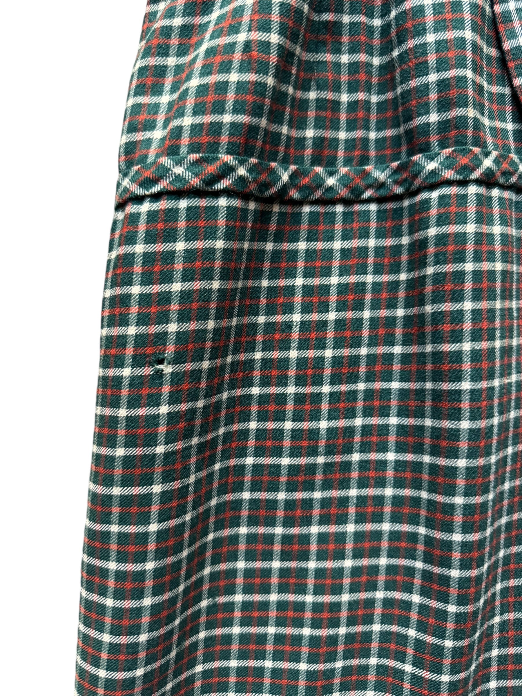 small hole at the front right of the skirt 1940s Plaid Viyella Wool Dress S-M