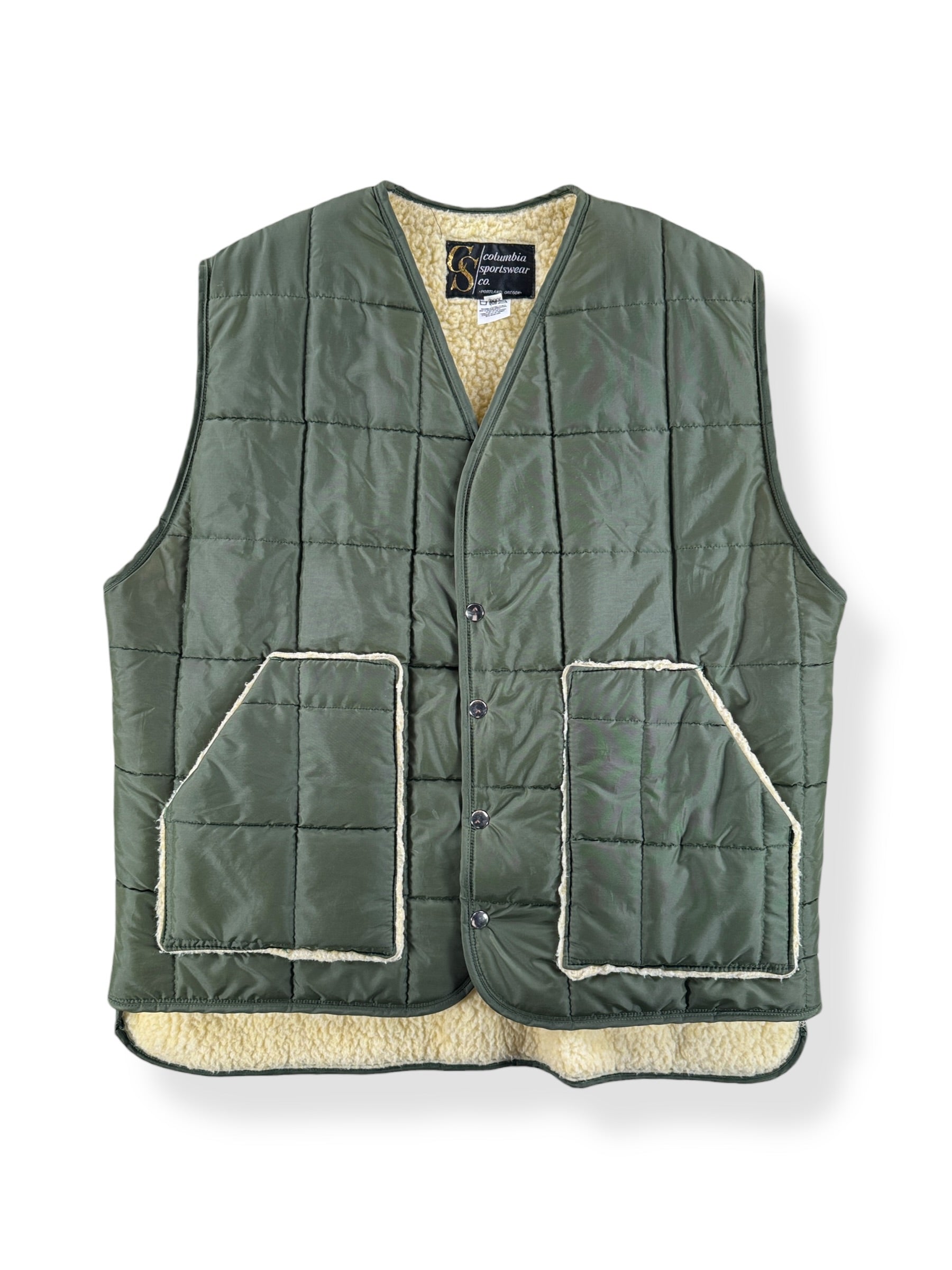 Front of Vintage Columbia Sportswear Sherpa Vest SZ 3XL (Fits XL)