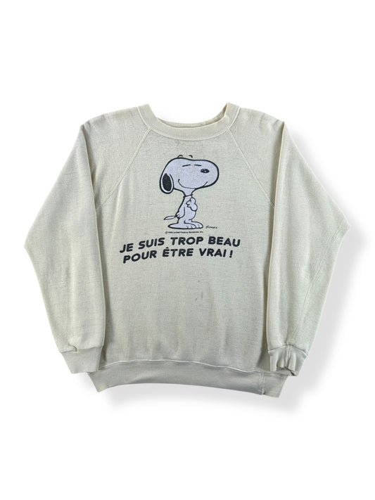 Front of Vintage Snoopy Je Suis Trop Beau Pour Etre Vrai Crewneck SZ S