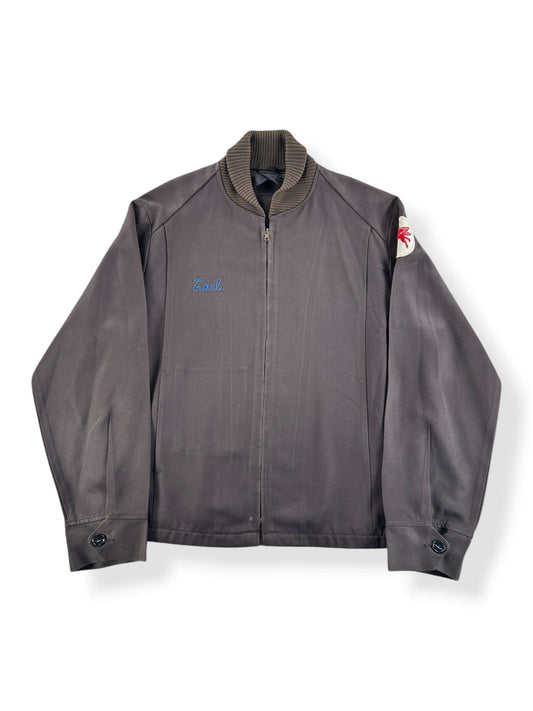 Front of Vintage Unitog Mobil Patch Gabardine Gas Station Jacket SZ 42
