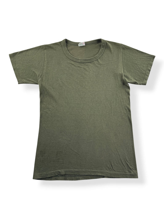 Front of Vintage 50s Stedman Blank Green Tee SZ S (Fits XS)