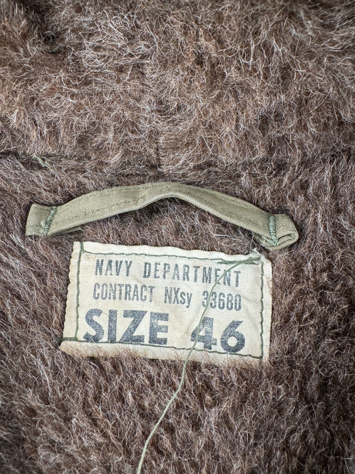 Tag on Vintage 1943 N-1 Winter Parka Coat SZ 46