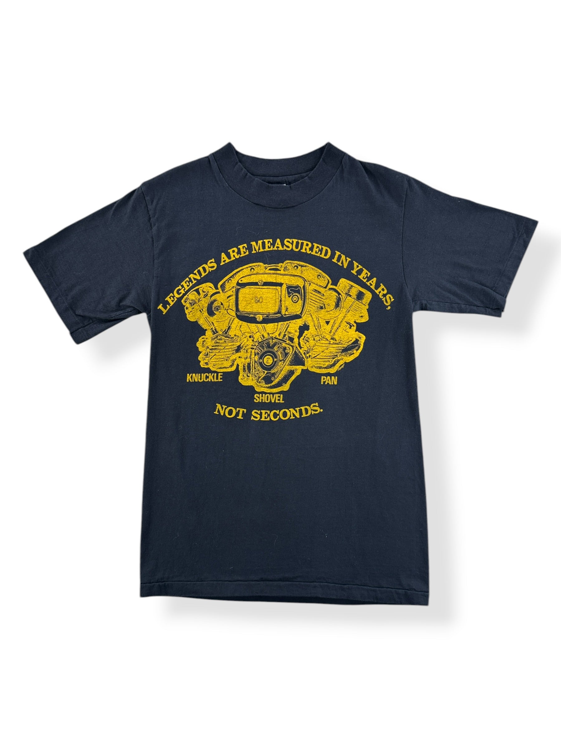 Front of Vintage Harley Davidson Legends Tee Yellow SZ S (Fits XS)