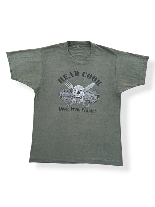 Front of Vintage Military Head Cook Tee SZ M