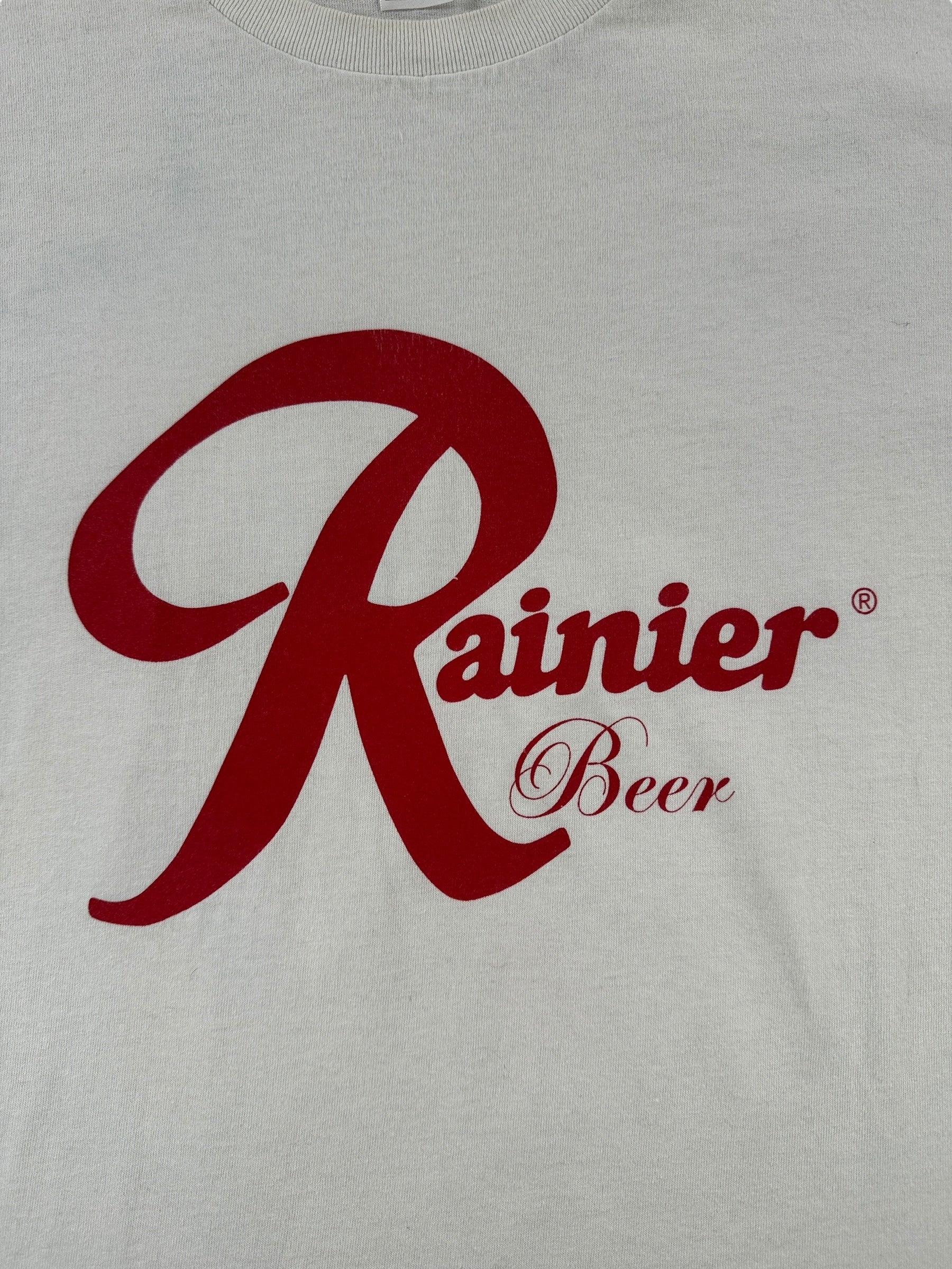 Graphic of Vintage Rainier Beer Tee SZ XL