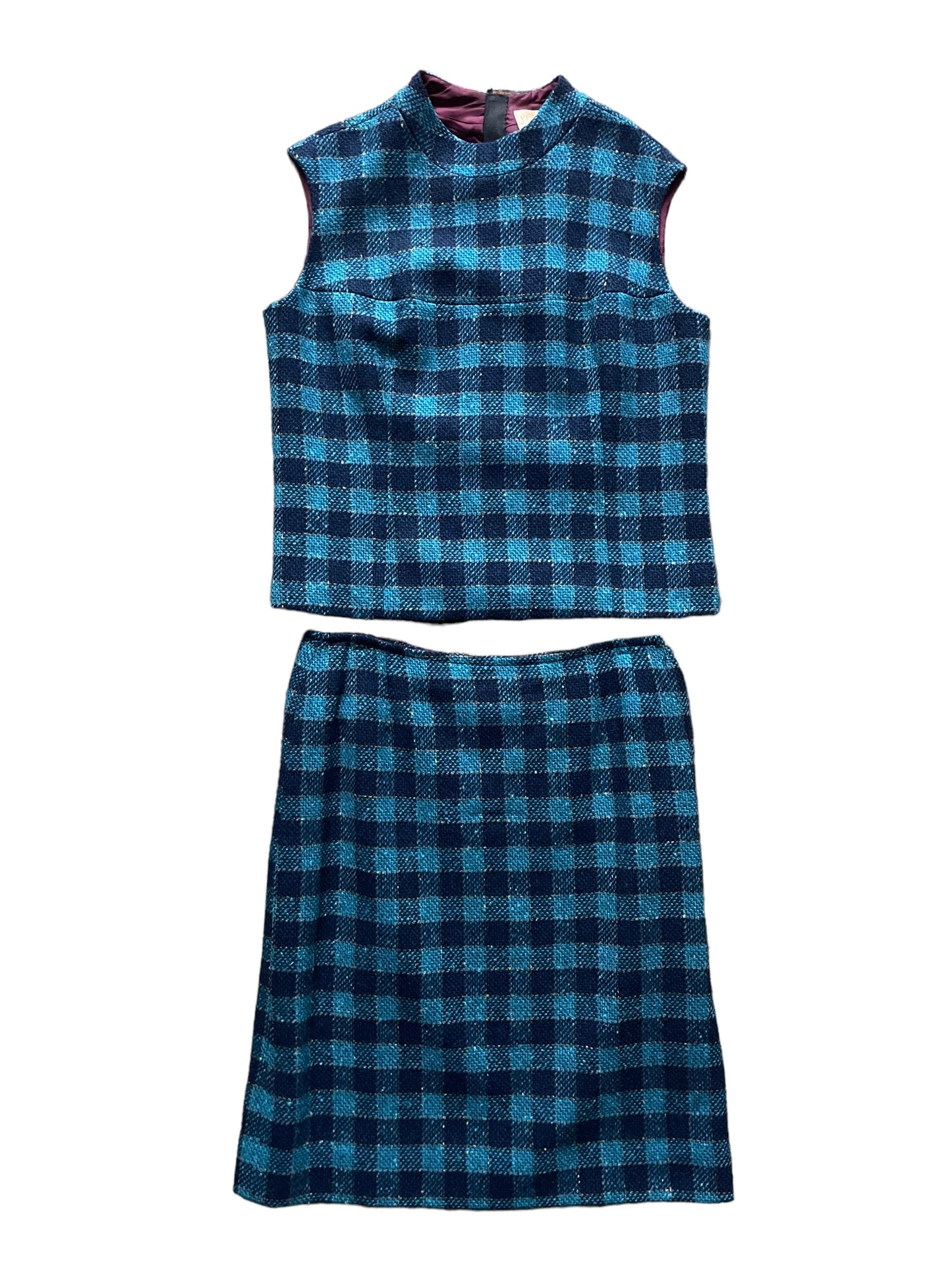 Front view of Vintage 1960s Pendleton Wool Skirt Set SZ L |  Barn Owl VintageSkirt Sets| Seattle Vintage Dresses and Skirts