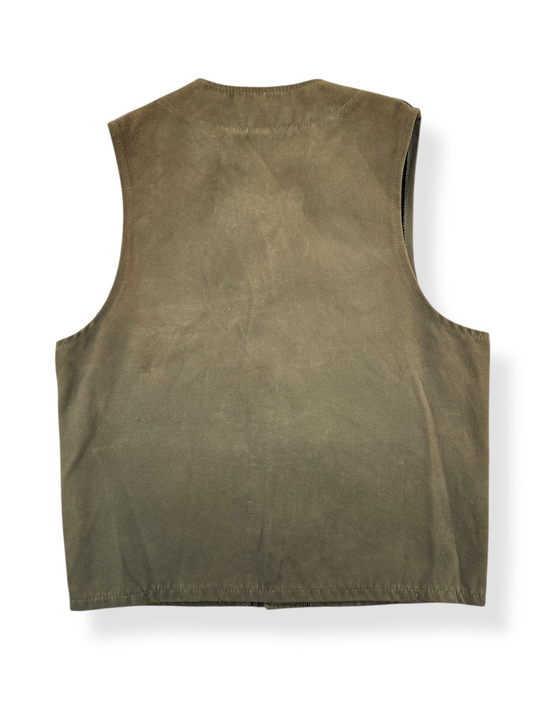 Back of Vintage Olive Green Filson Moleskin Vest SZ 40
