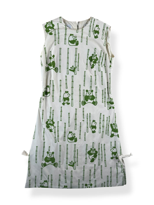 Front of Vintage Panda Print Vested Gentress Cotton/Poly Dress SZ 10