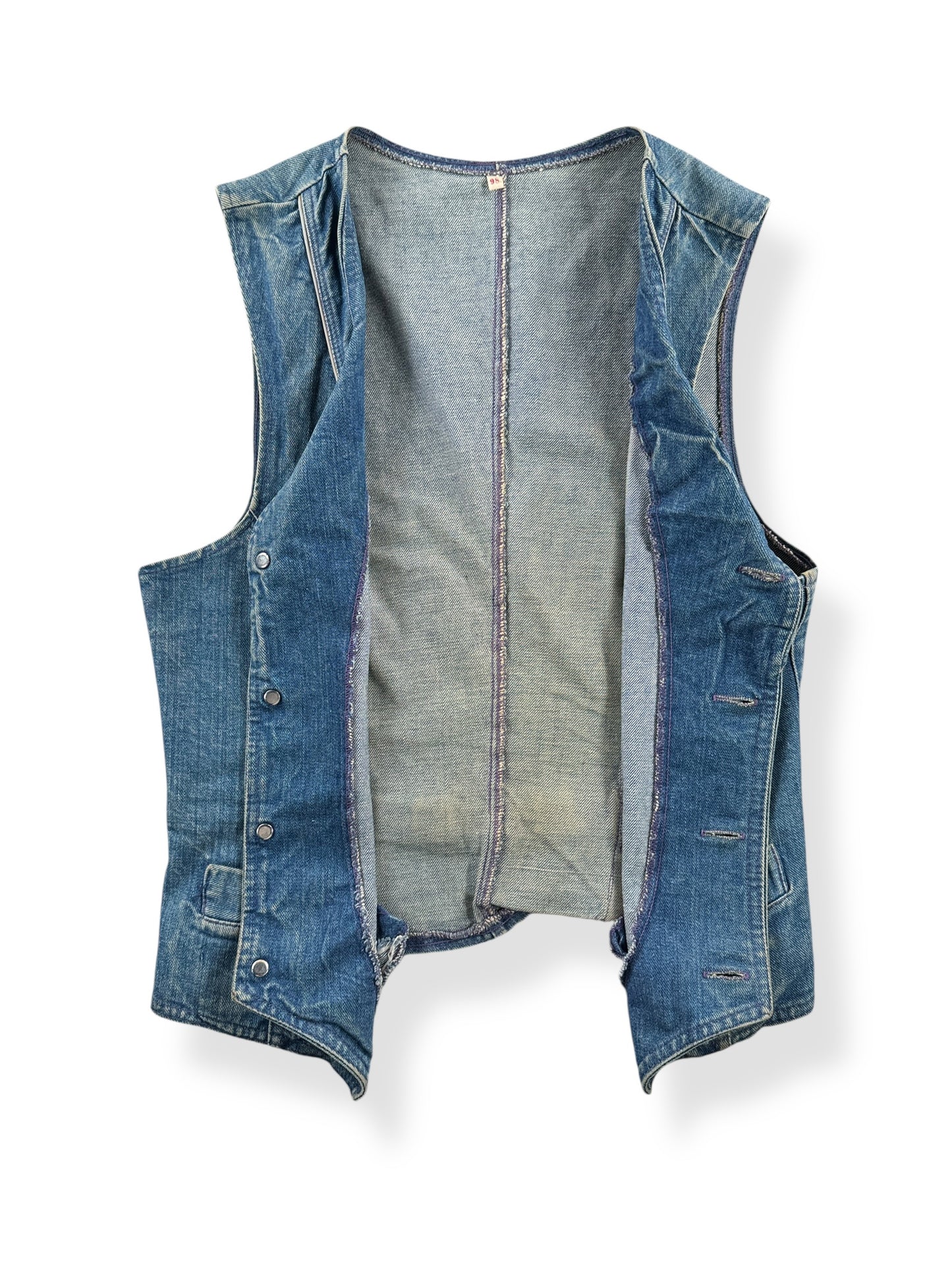 Inside of Vintage Joker Jeans Denim Vest SZ XS