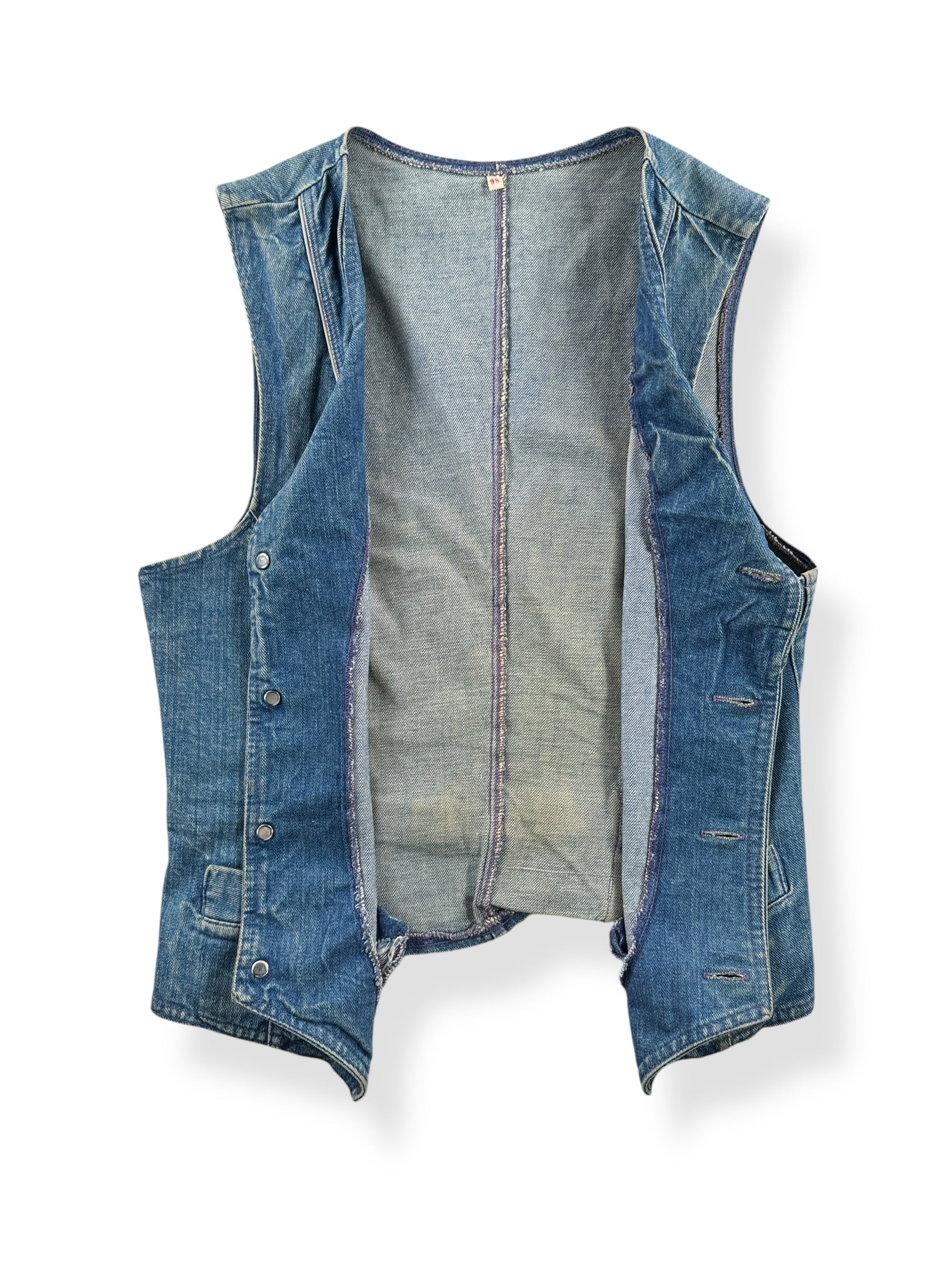 Inside of Vintage Joker Jeans Denim Vest SZ XS
