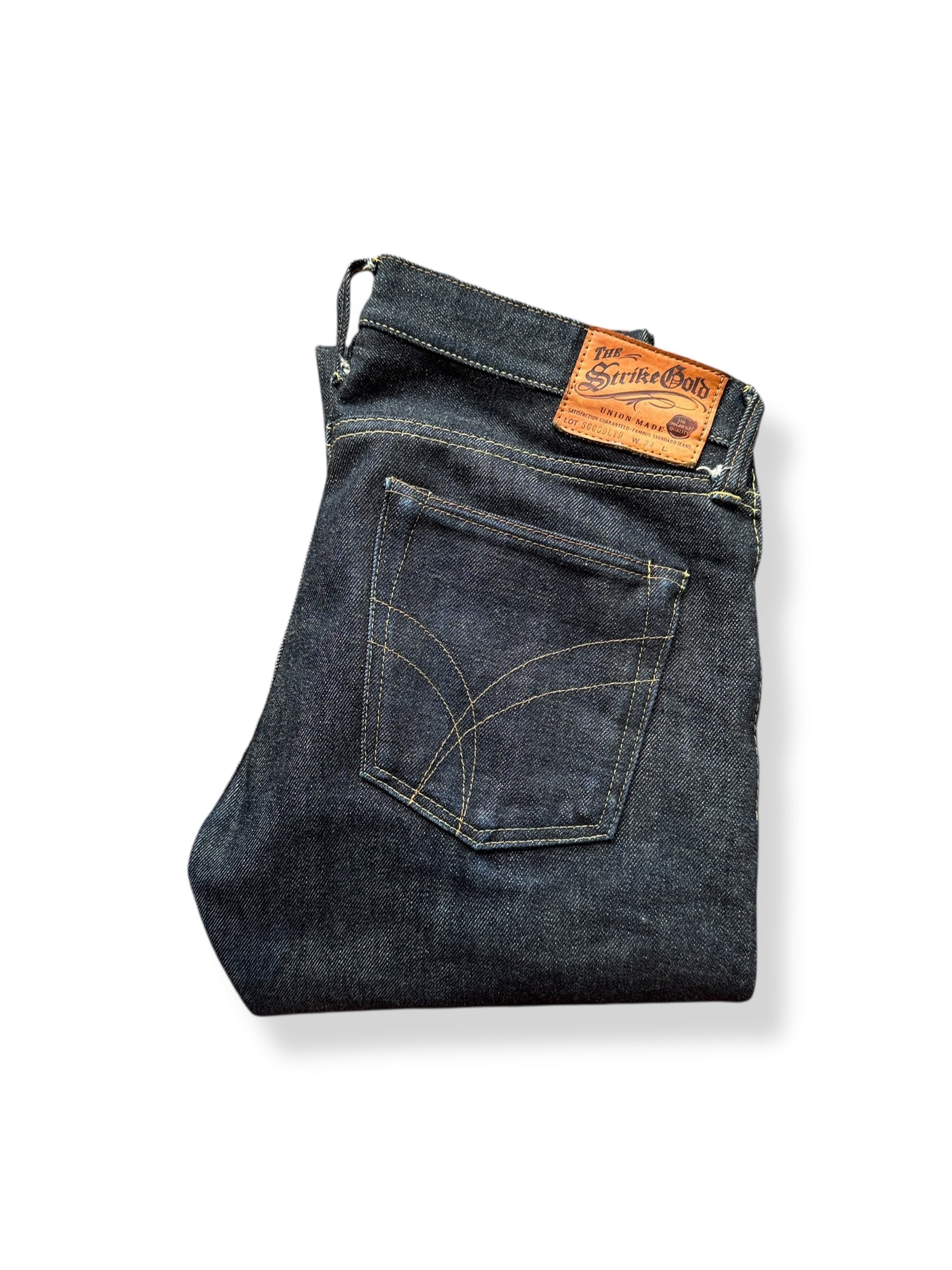 Folded Up Strike Gold 009LTD Japanese Selvedge Skinny Fit W34