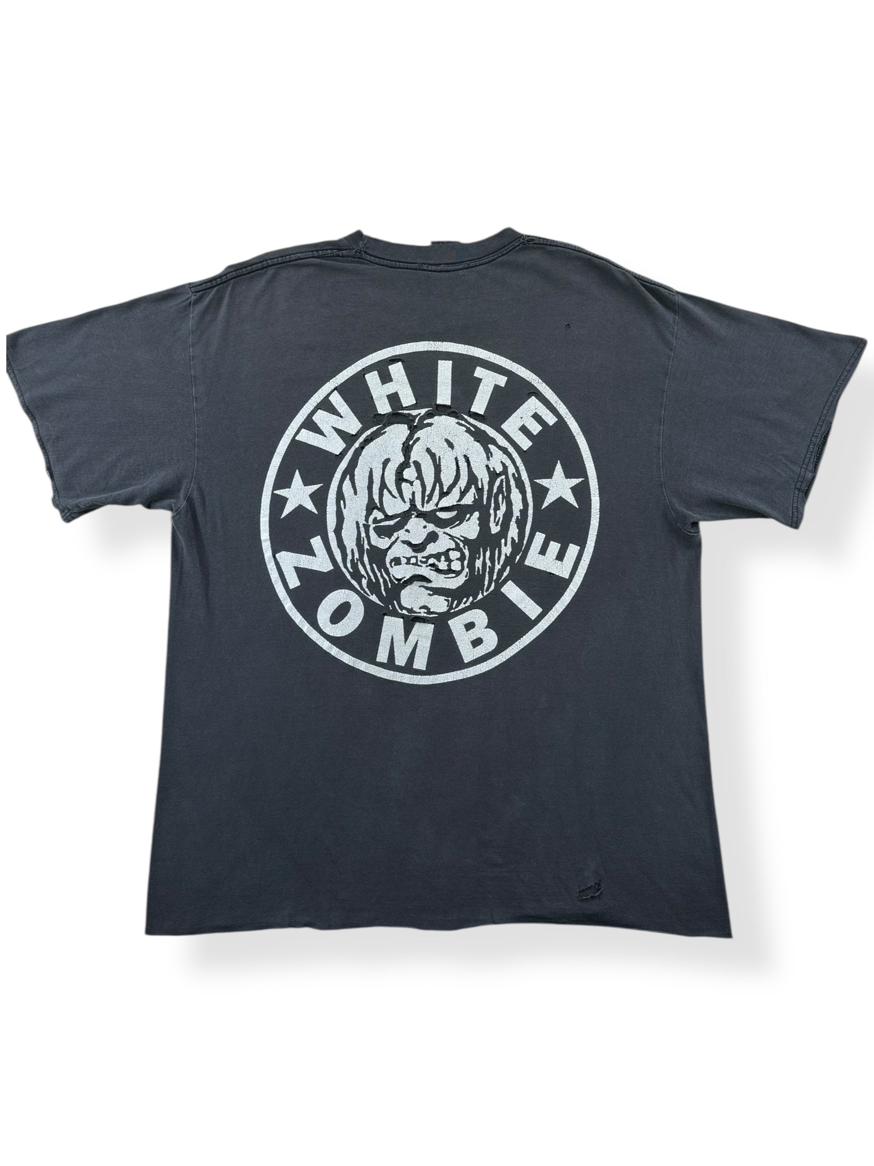 Back of Vintage Distressed 1995 White Zombie Tee SZ XL