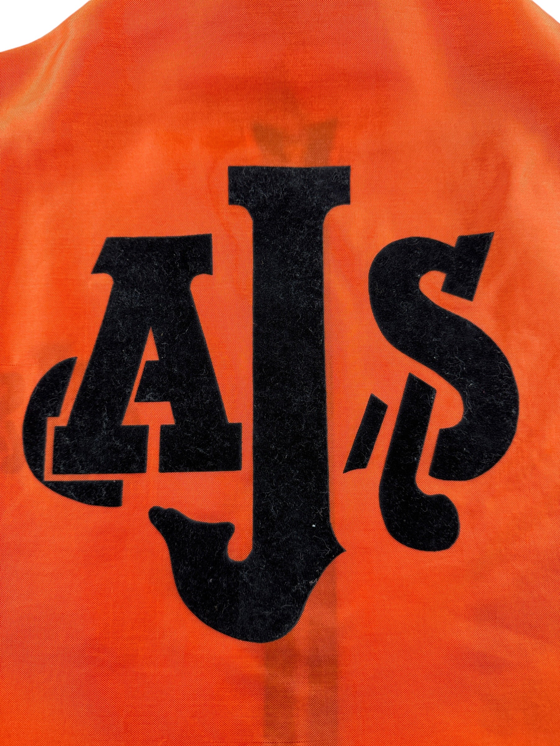 Back Flocking on Vintage Flocked Windbreaker SZ M