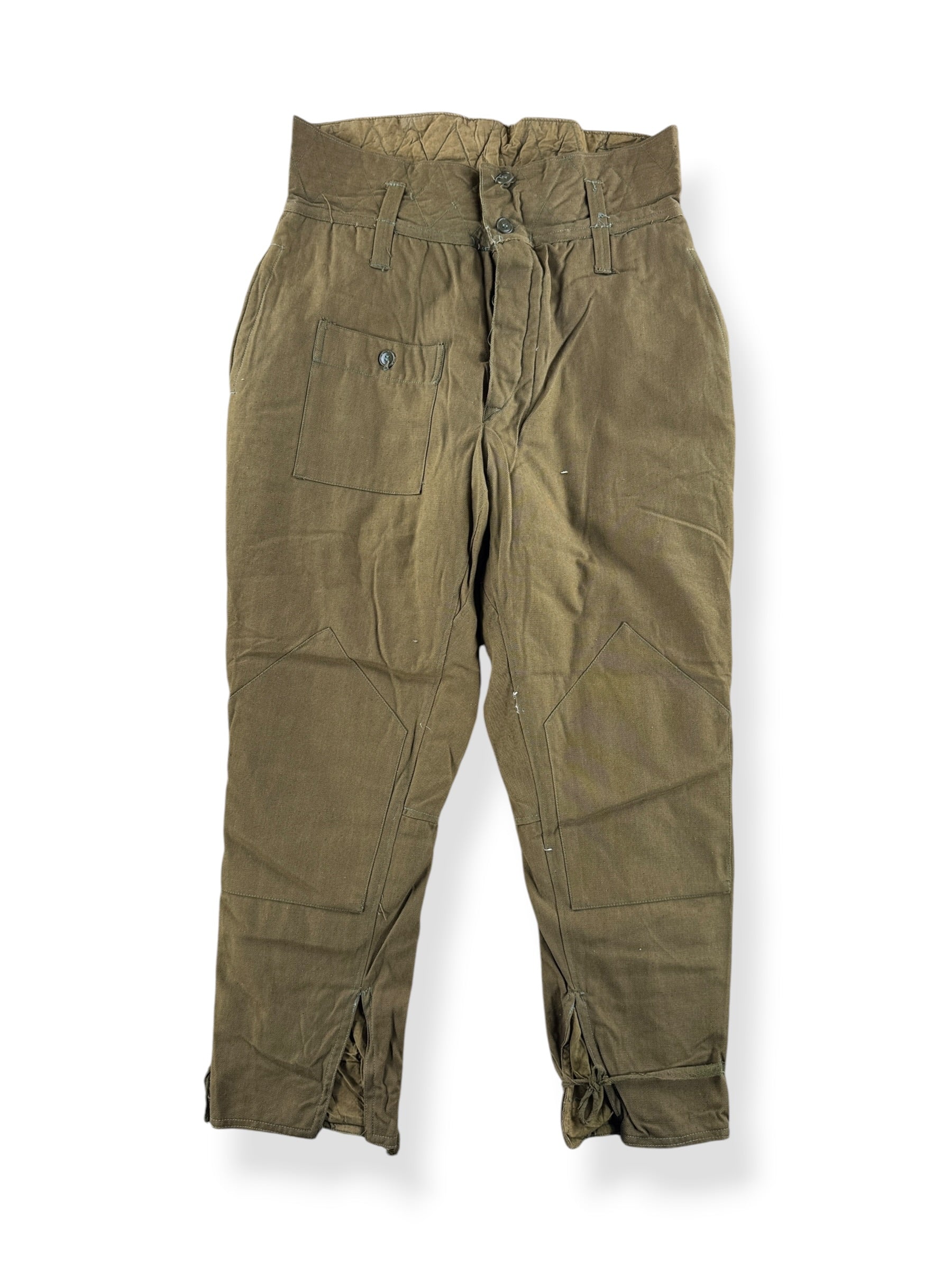 Front of Vintage Padded Military Buckleback Trousers W34
