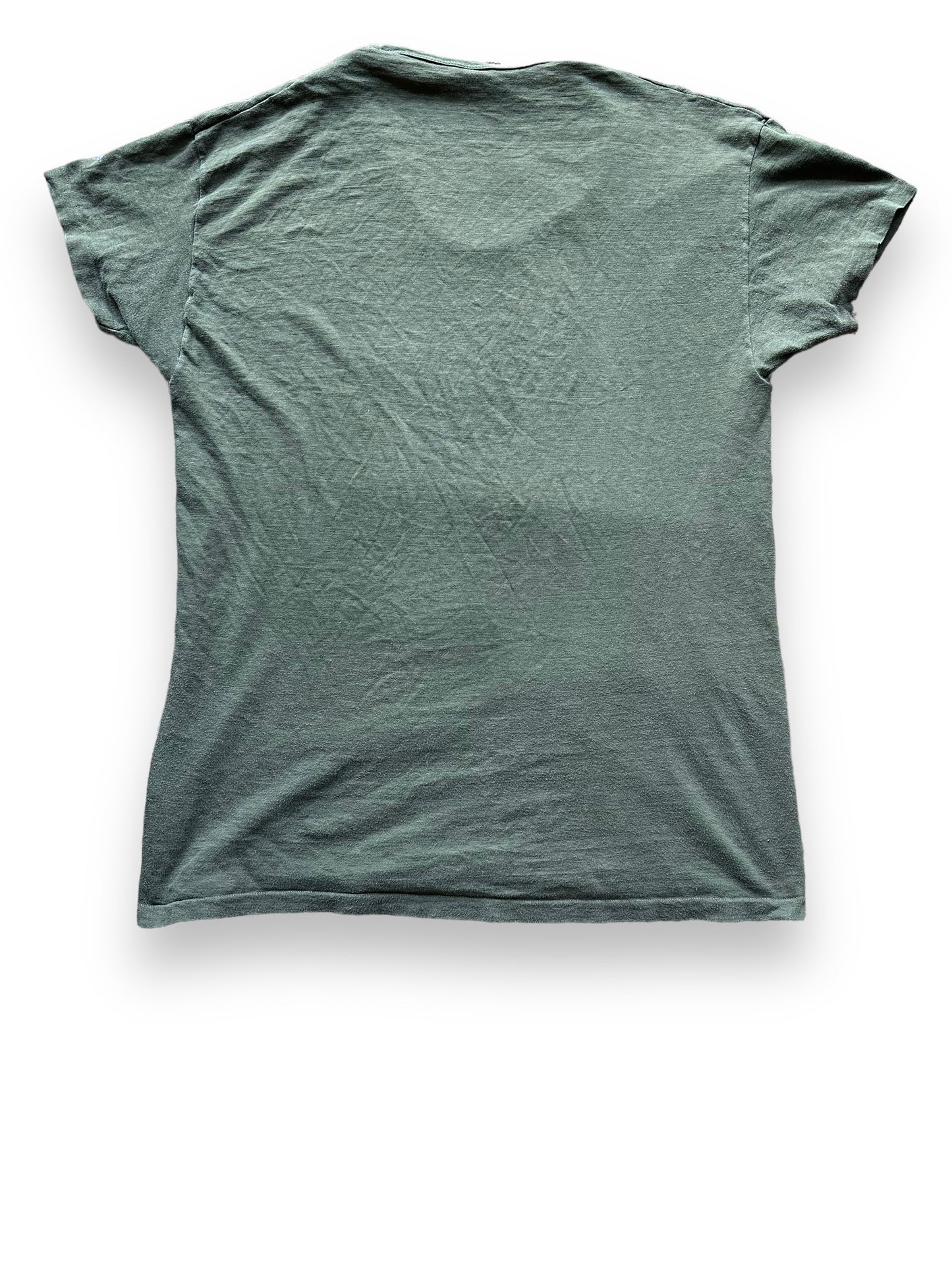 Rear View of Vintage Green Hanes Blank Tee SZ XL | Vintage Blank T-Shirts Seattle | Barn Owl Vintage Tees Seattle