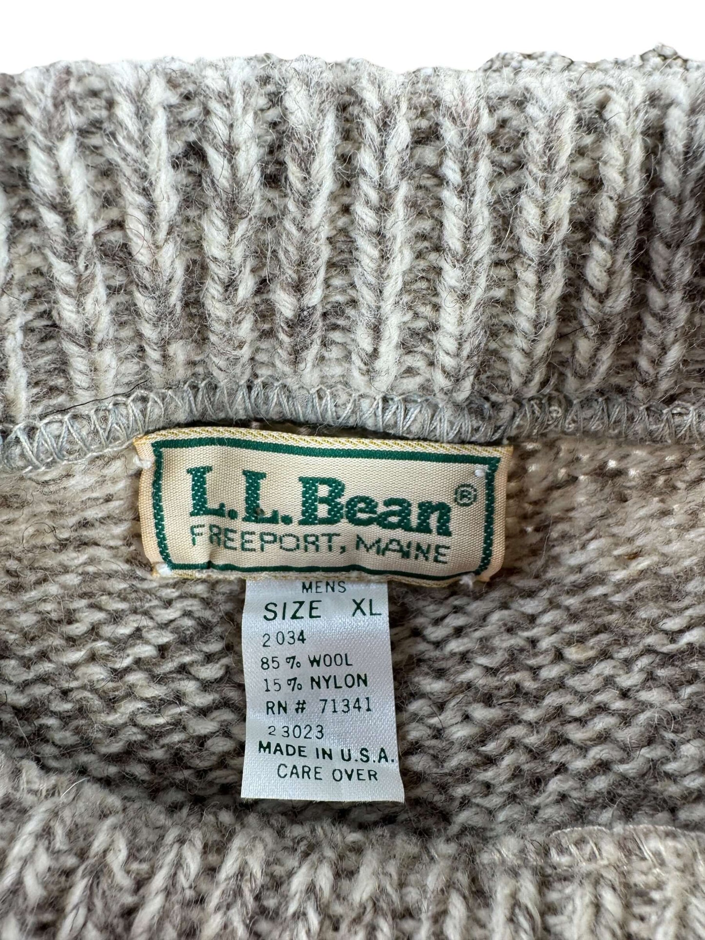 Tag on Vintage L.L. Bean Ragg Wool Burgundy Striped Sweater SZ XL (Fits L)