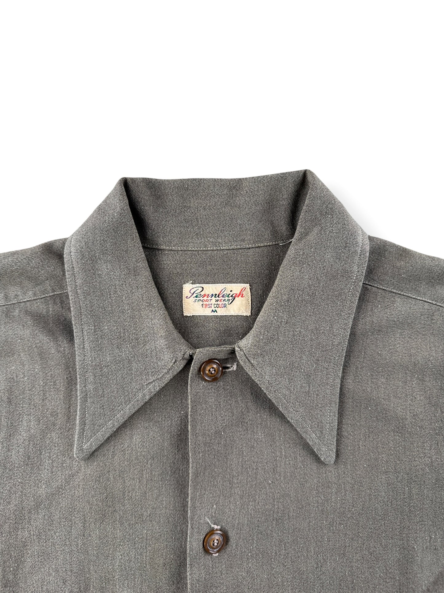 Collar on Vintage 1950s Pennleigh Button Up Shirt SZ M