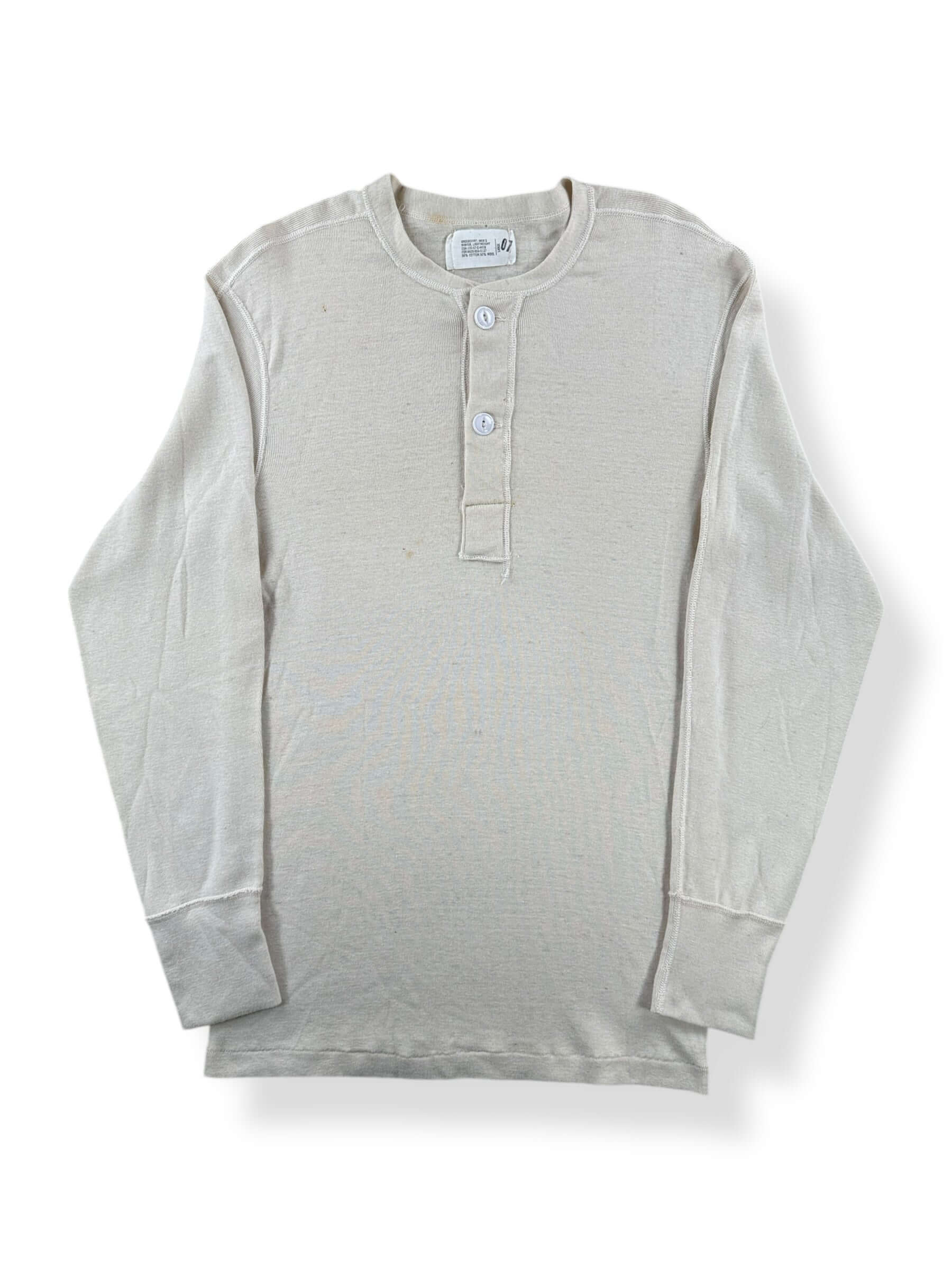 Front of Vintage US Military Cotton/Wool Henley SZ L