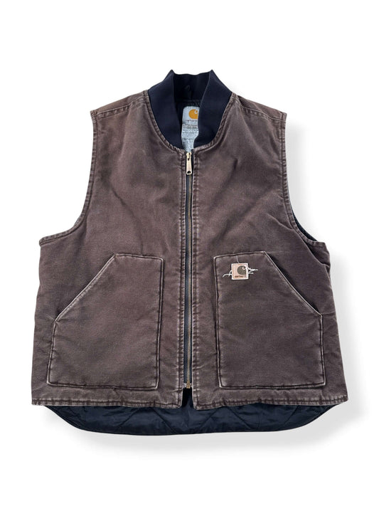 Front of Carhartt Brown Vest SZ L