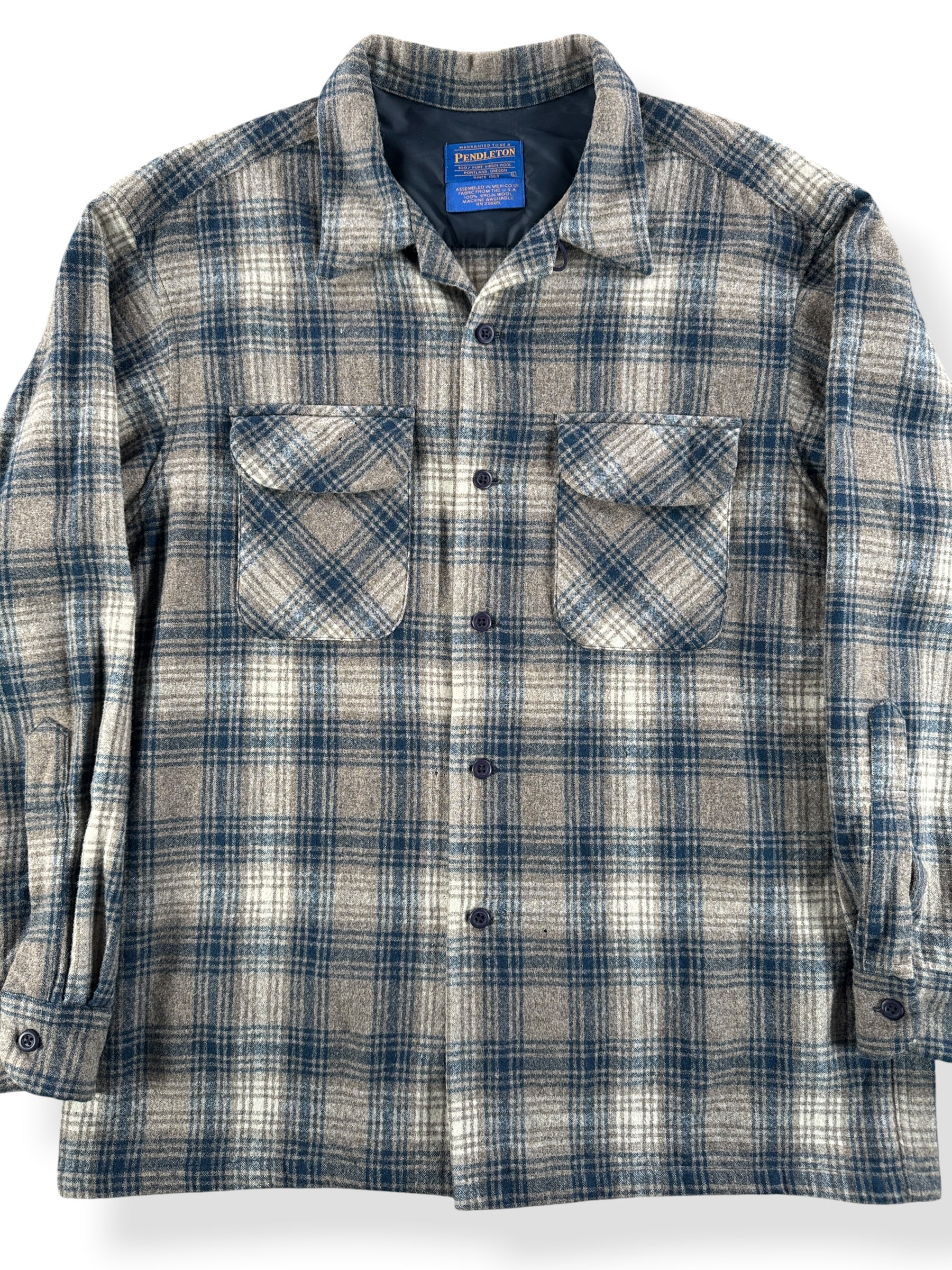 Front Close Up of Pendleton Board Shirt SZ L