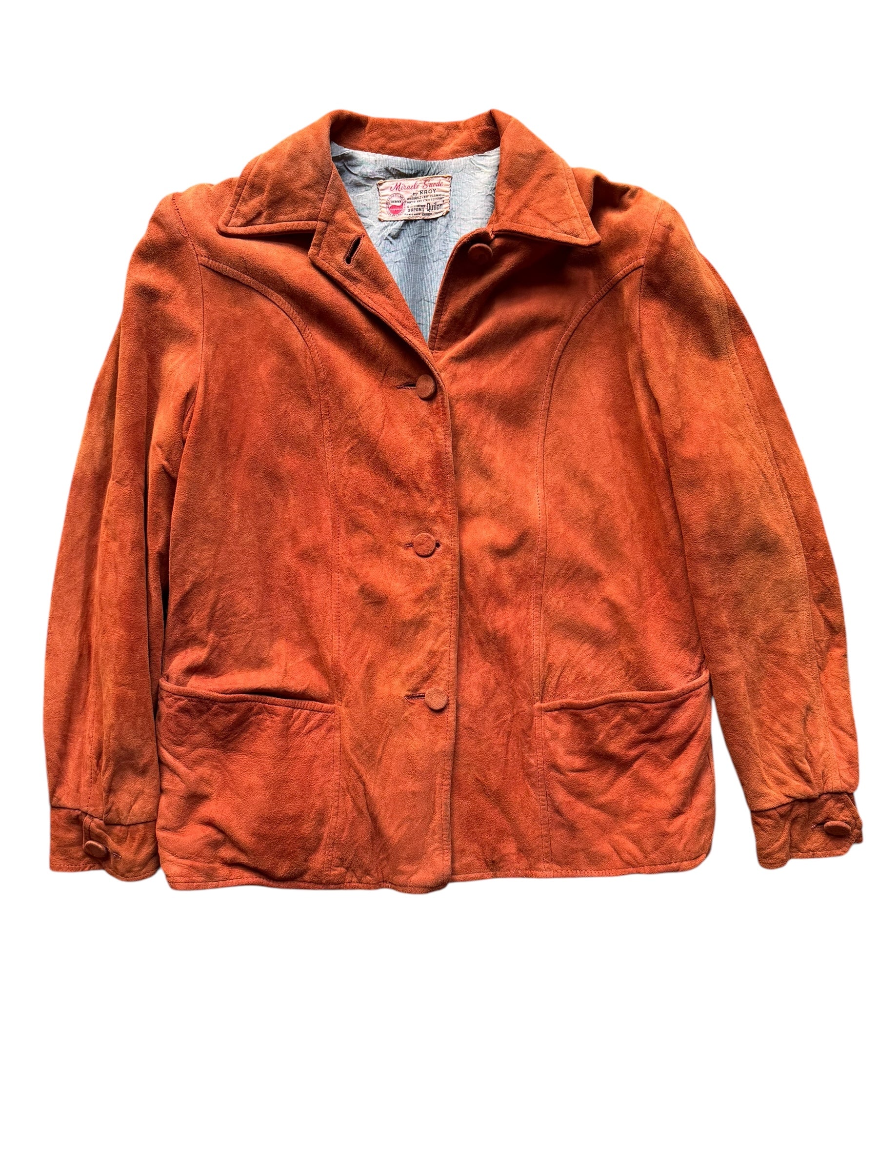 Front view of 1940s Miracle Suede Jacket M