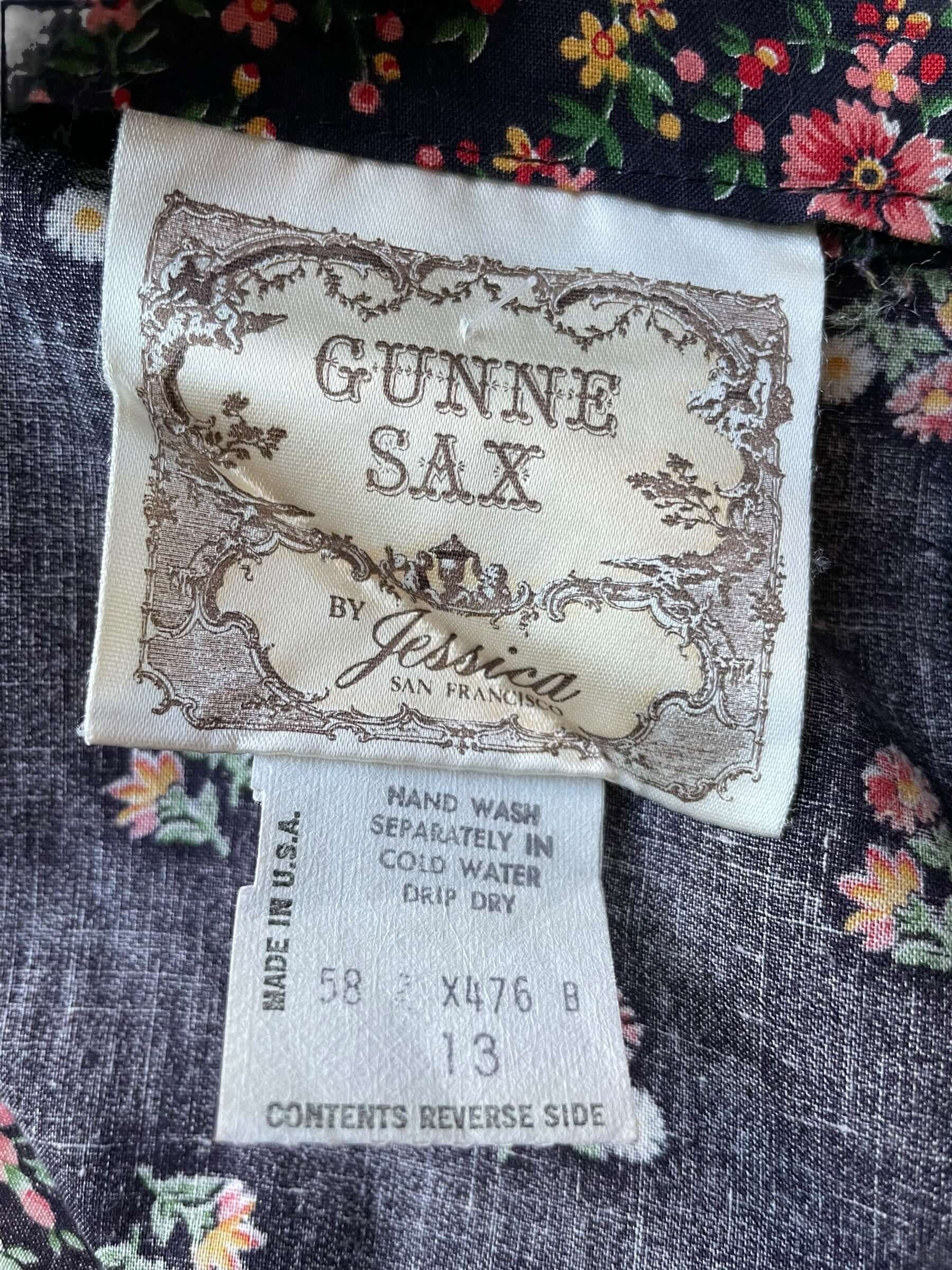 Tag view of Vintage 1980s Deadstock Gunne Sax by Jessica SZ M | Seattle Vintage Gunne Sax | Bar Owl Vintage Dresses