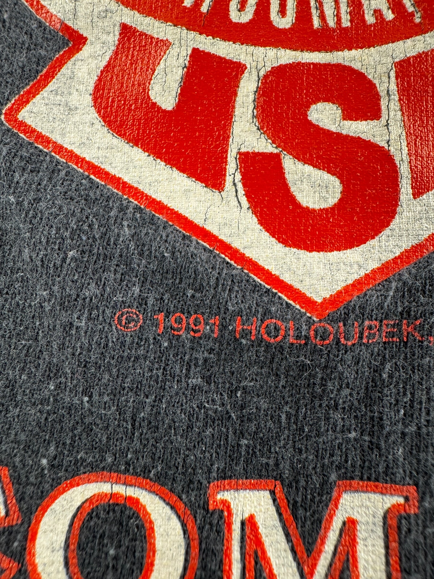 Trademark on Vintage Harley Davidson of Tacoma Single Stitch Pocket Tee SZ XL